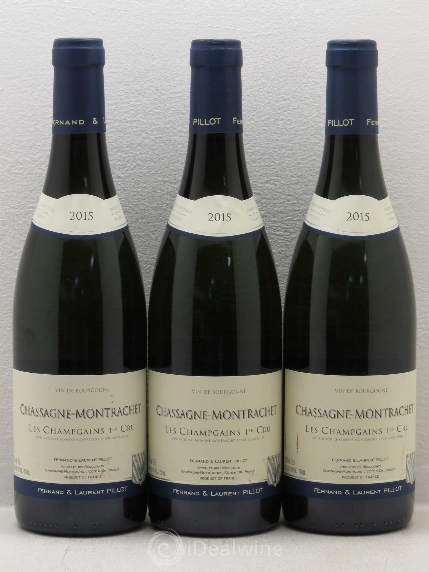 Chassagne-Montrachet 1er Cru Les Champs Gains Domaine Fernand Et Laurent Pillot 2015 - Lotto di 3 bottiglie - 0