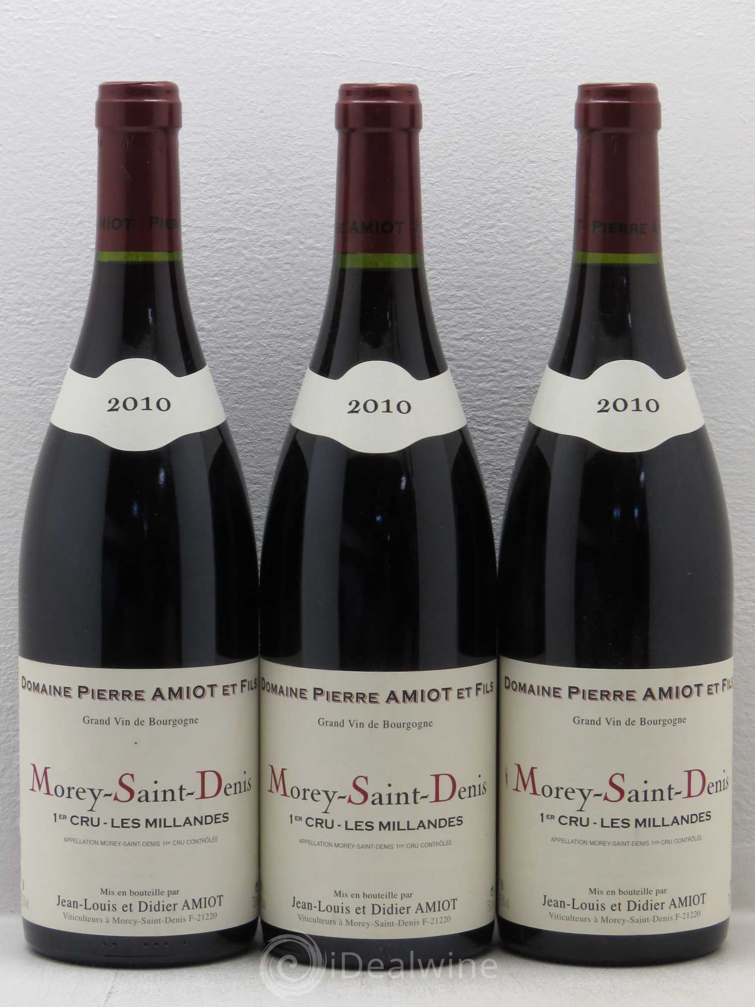 Morey-Saint-Denis 1er Cru Les Millandes Domaine Pierre Amiot 2010 - Posten von 3 Flaschen - 0