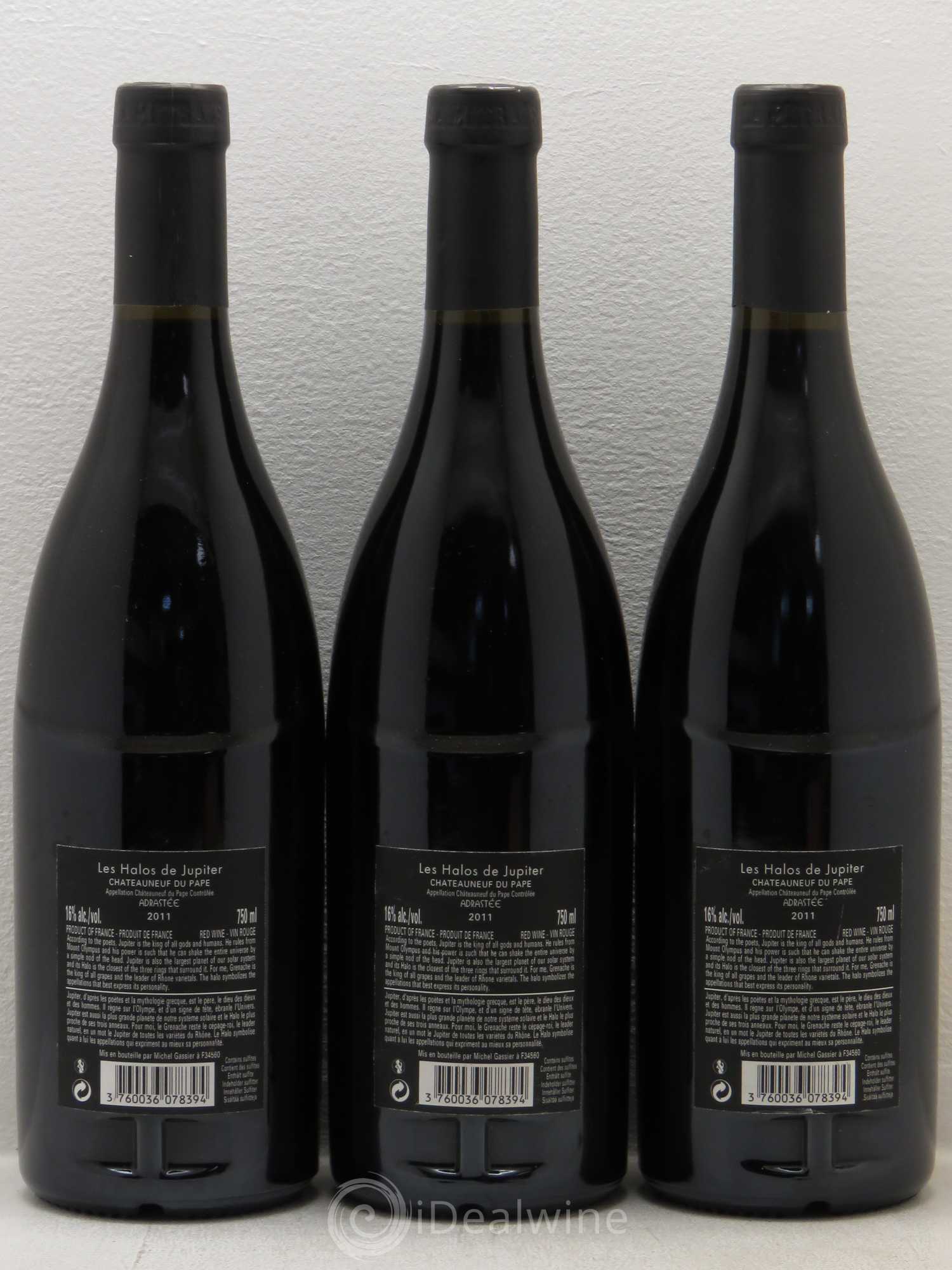 Châteauneuf-du-Pape Les Hallos De Jupiter Adrastee Domaine Philippe Cambie 2011 - Posten von 3 Flaschen - 1