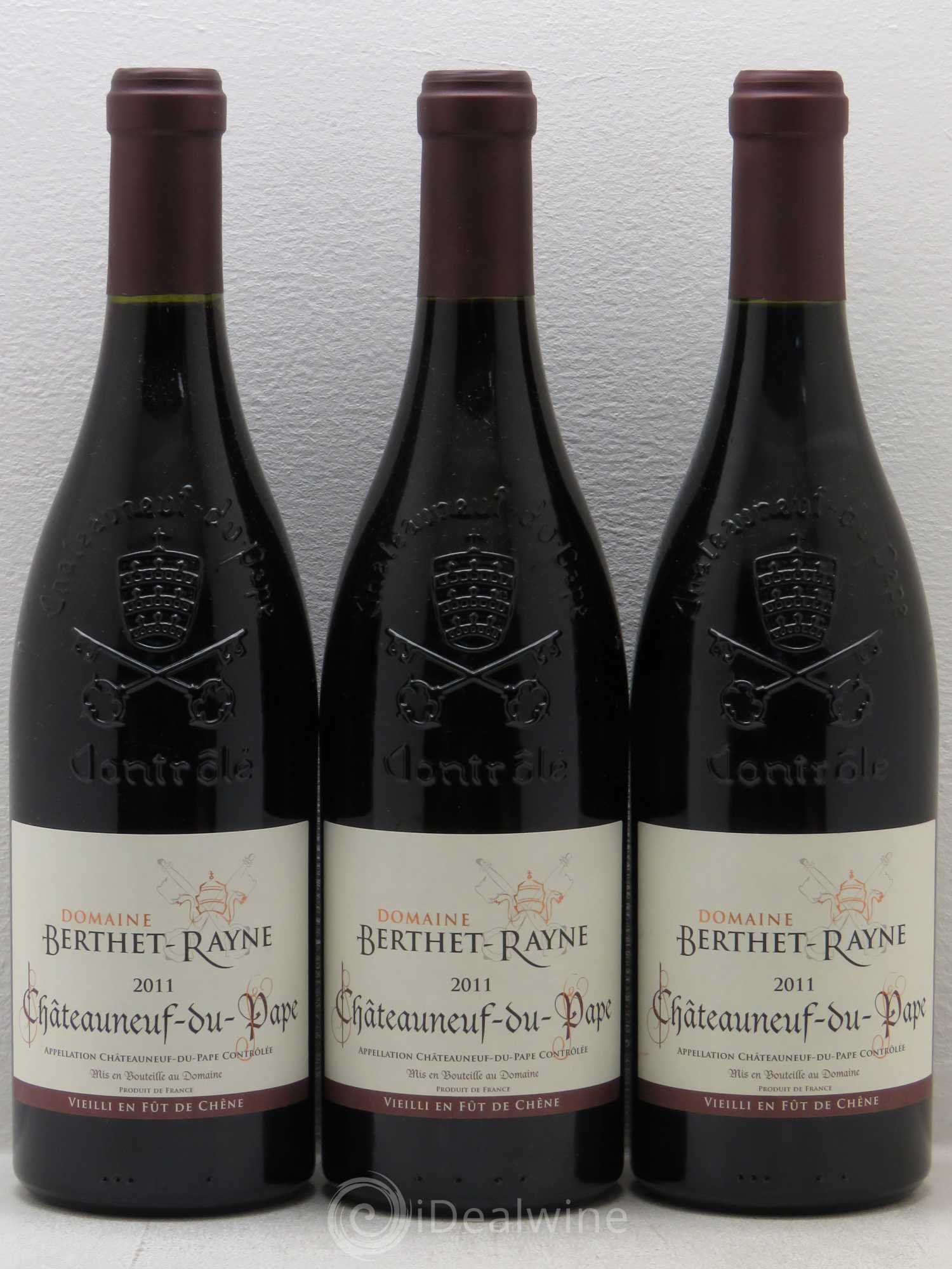Châteauneuf-du-Pape Vieilli En Fût De Chêne Domaine Berthet Rayne 2011 - Posten von 3 Flaschen - 0
