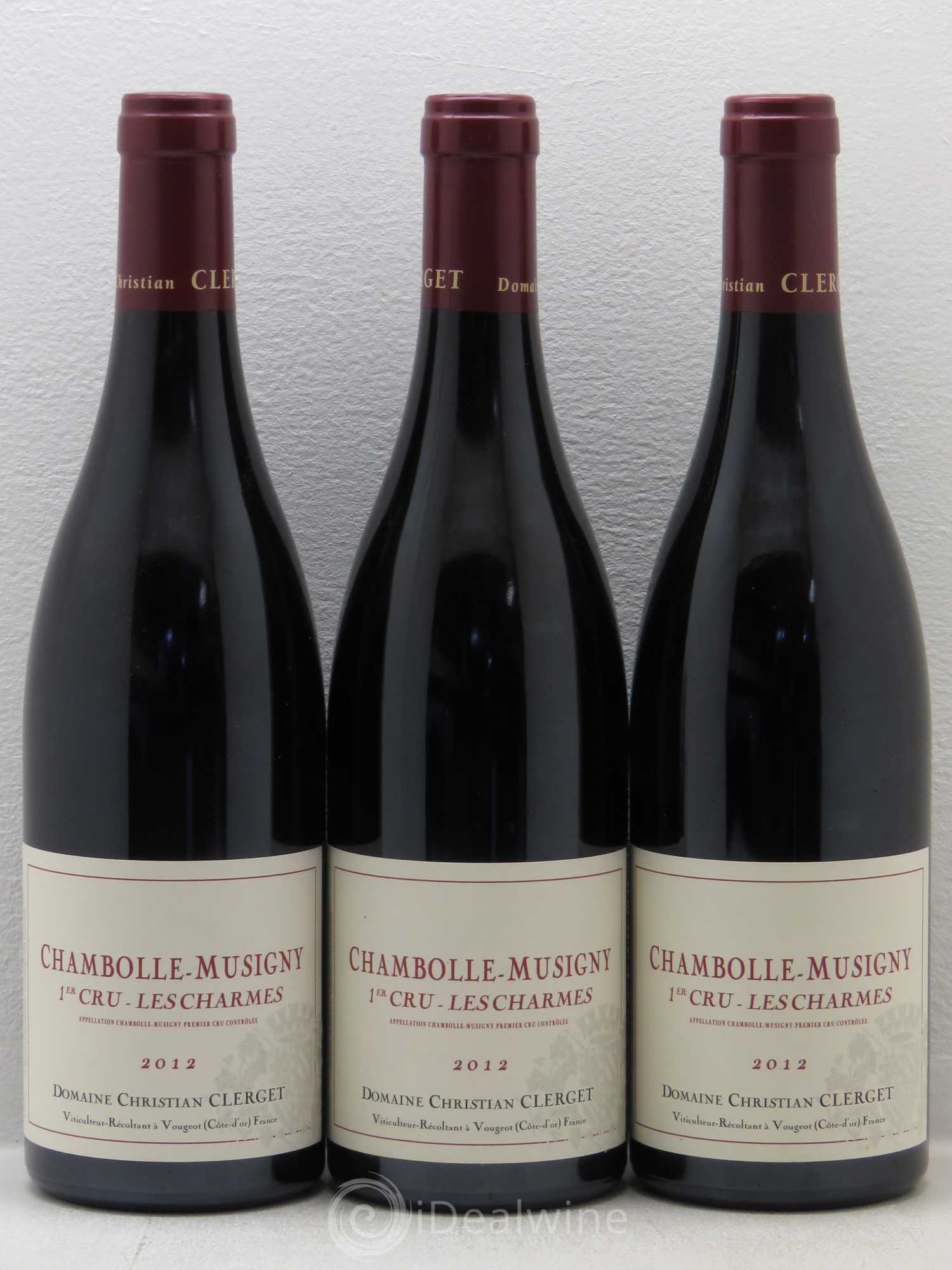 Chambolle-Musigny 1er Cru Les CharmesDomaine Christian Clerget 2012 - Posten von 3 Flaschen - 0