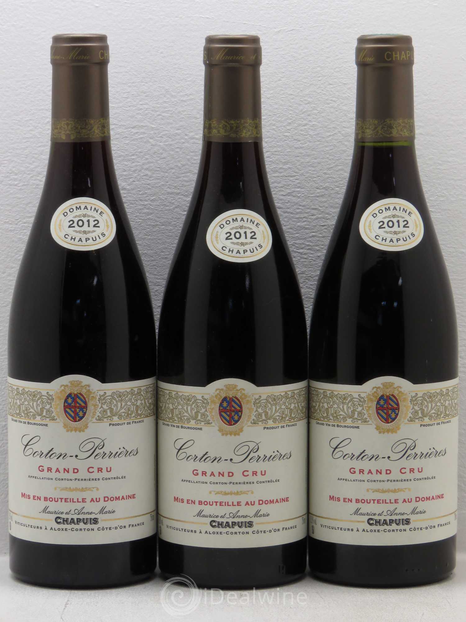 Corton Grand Cru Perrieres Domaine Maurice Chapuis 2012 - Posten von 3 Flaschen - 0