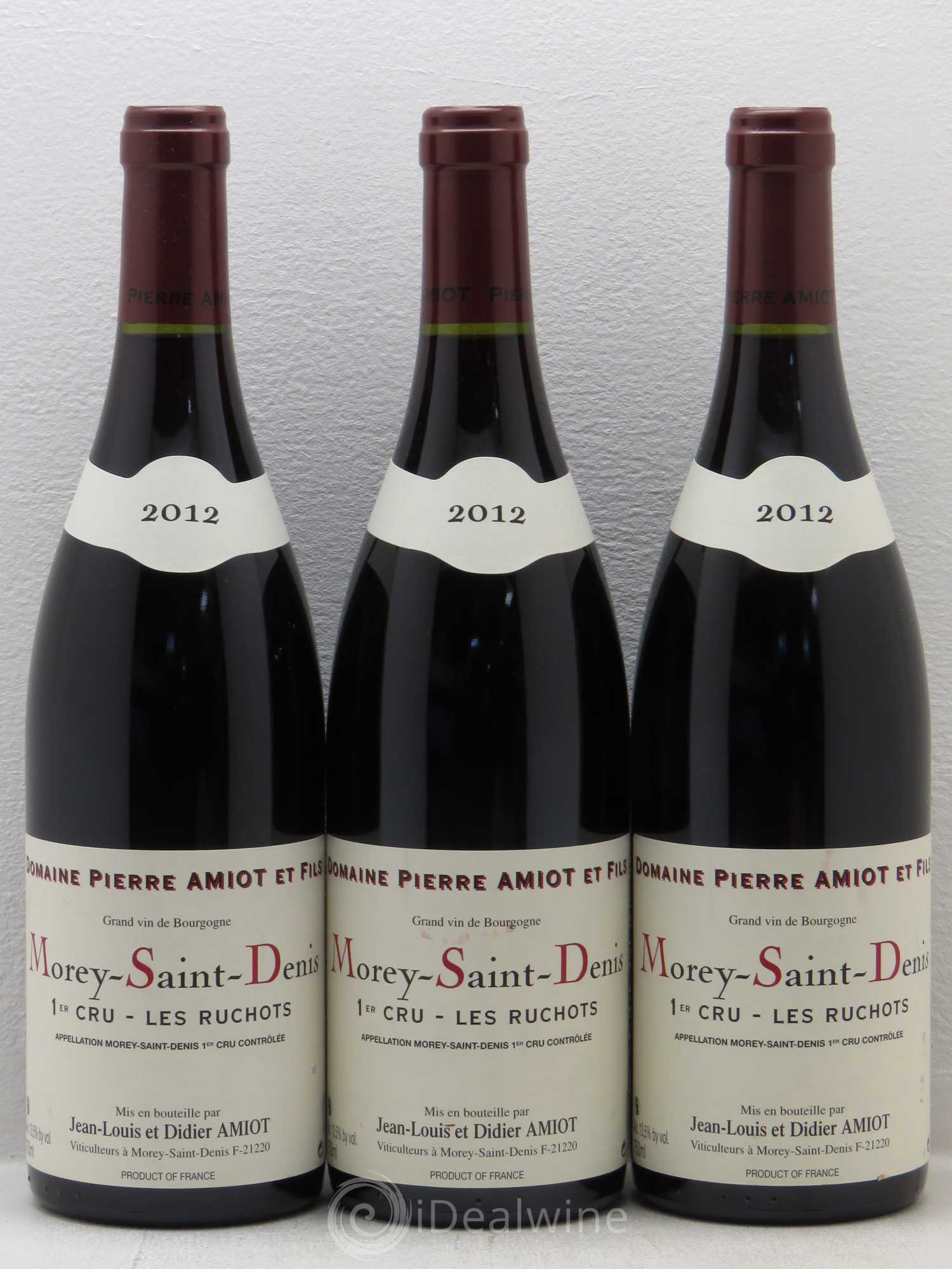 Morey-Saint-Denis 1er Cru Les Ruchots Domaine Pierre Amiot 2012 - Lot de 3 bouteilles - 0
