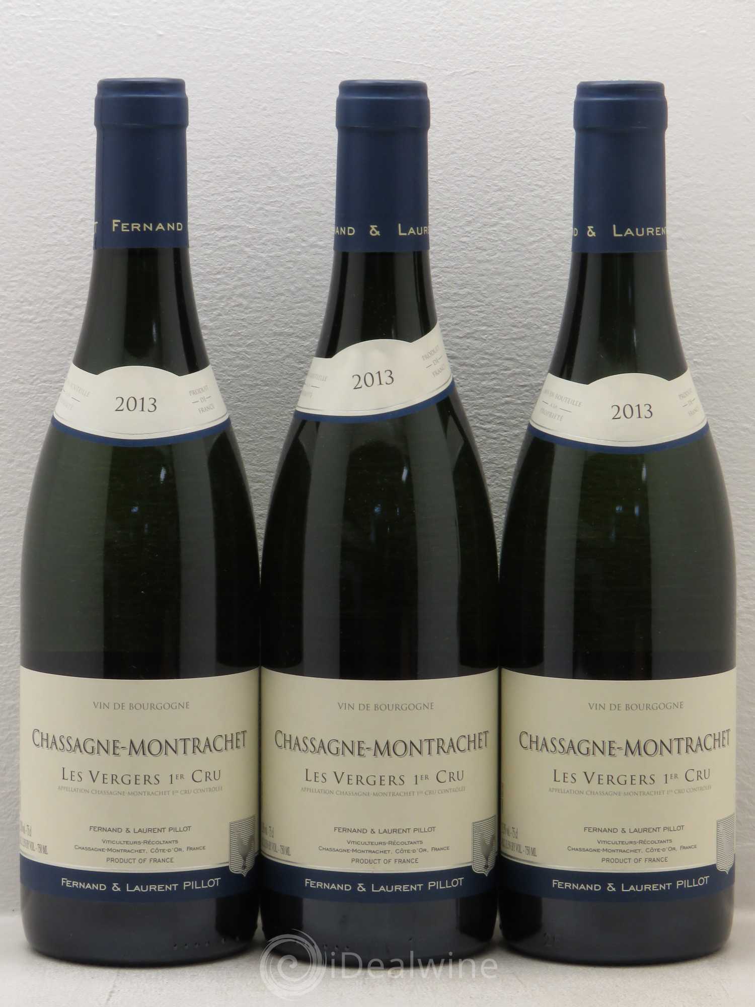 Chassagne-Montrachet 1er Cru Les Vergers Domaine Fernand Et Laurent Pillot 2013 - Posten von 3 Flaschen - 0