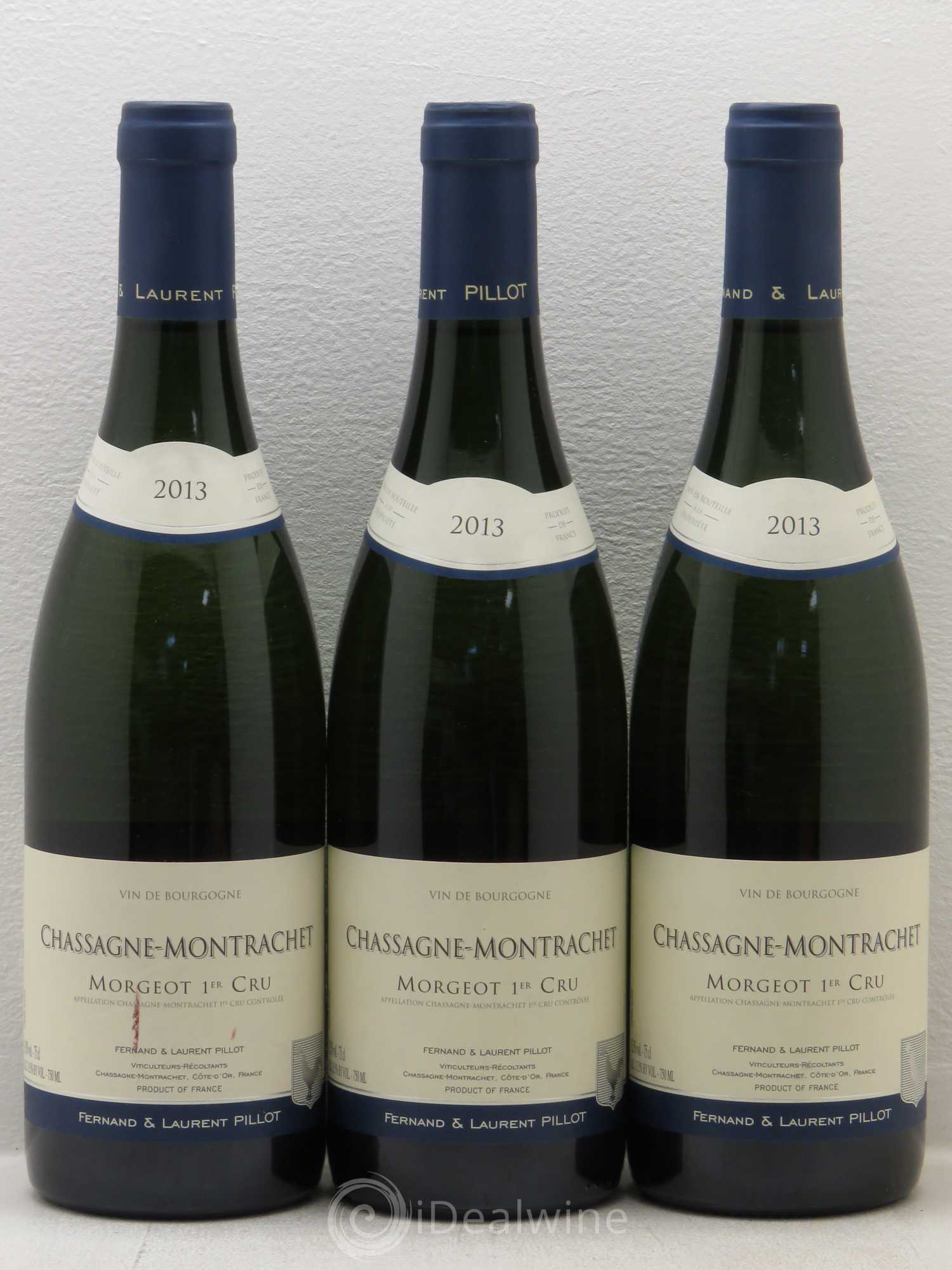 Chassagne-Montrachet 1er Cru Morgeot Domaine Fernand Et Laurent Pillot 2013 - Lotto di 3 bottiglie - 0