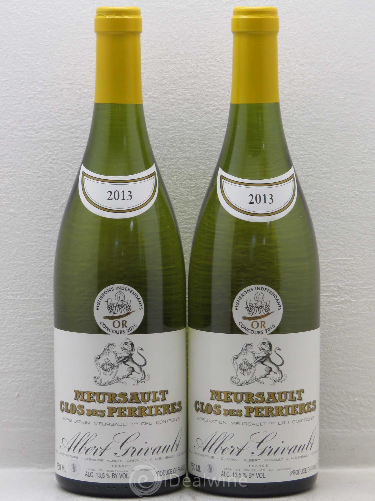 Meursault 1er Cru Perrières Albert Grivault 2013 - Lot de 2 bouteilles - 0