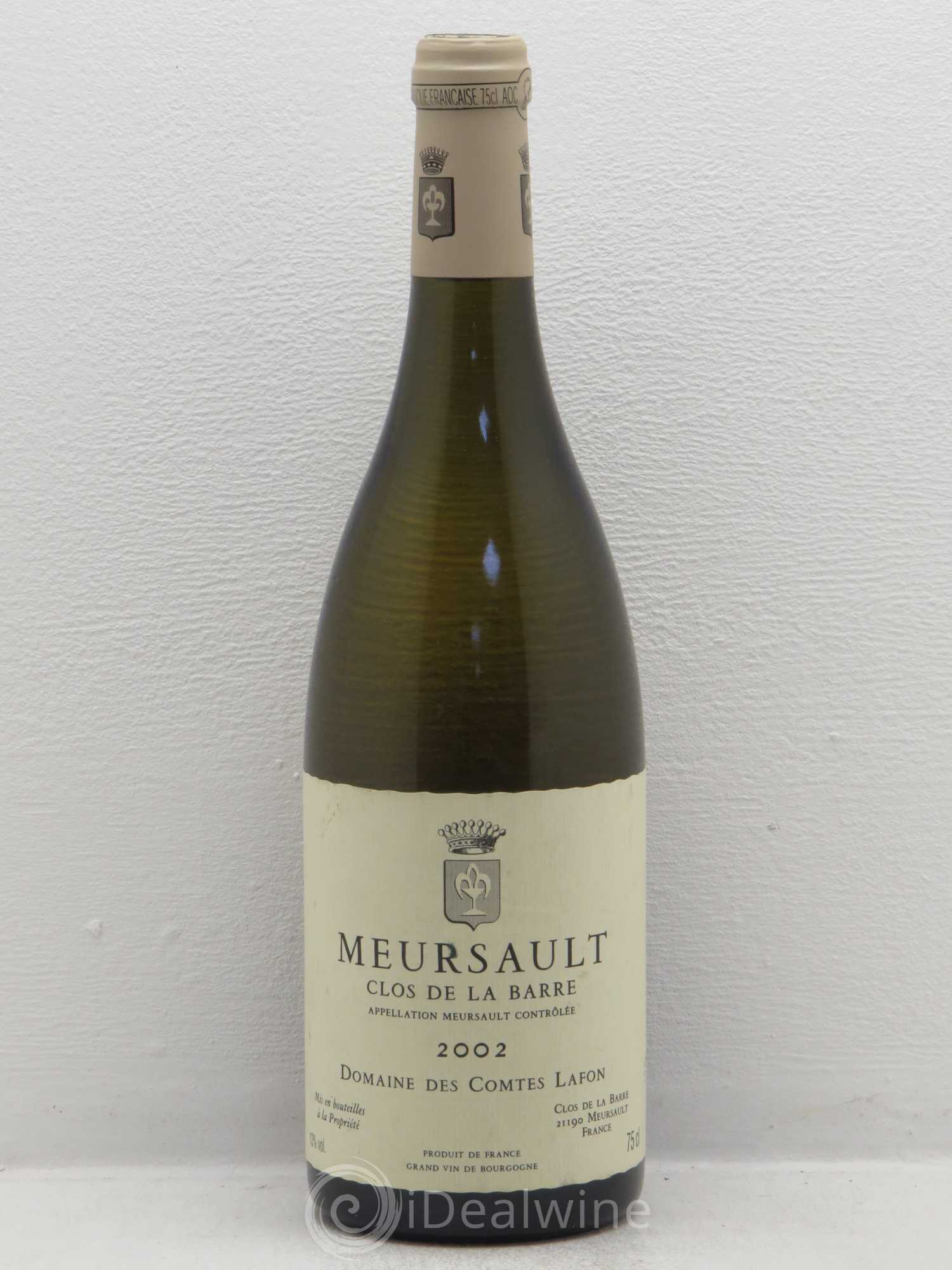 Meursault Clos de la Barre Comtes Lafon (Domaine des) 2002 - Lot de 1 bouteille - 0