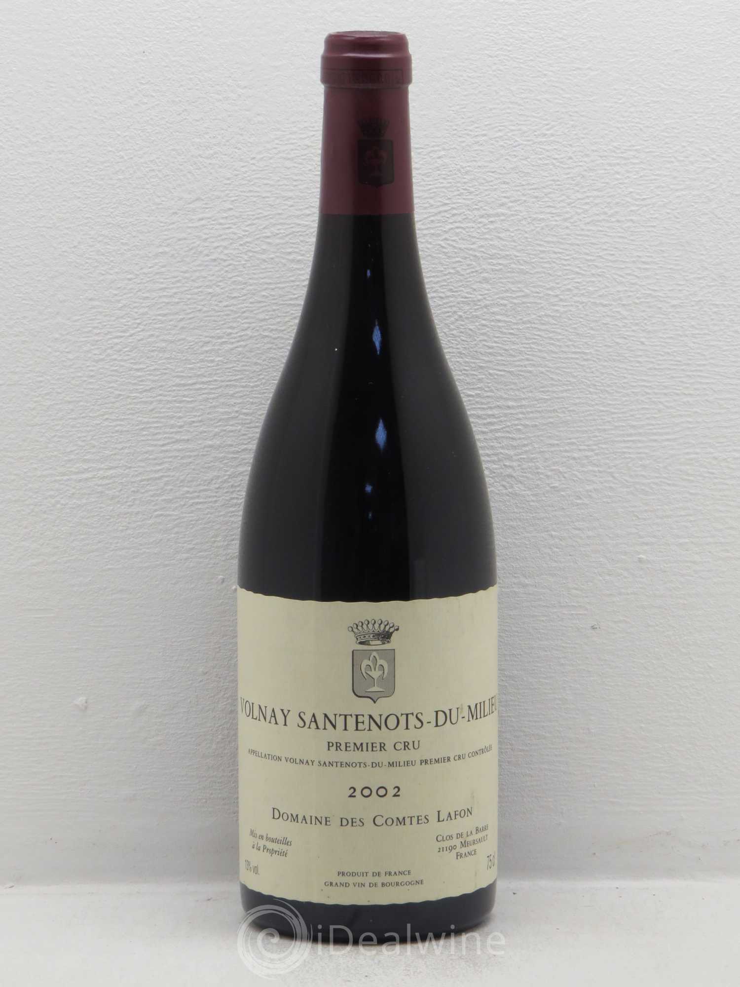 Volnay 1er Cru Santenots du Milieu Comtes Lafon (Domaine des) 2002 - Lot de 1 bouteille - 0