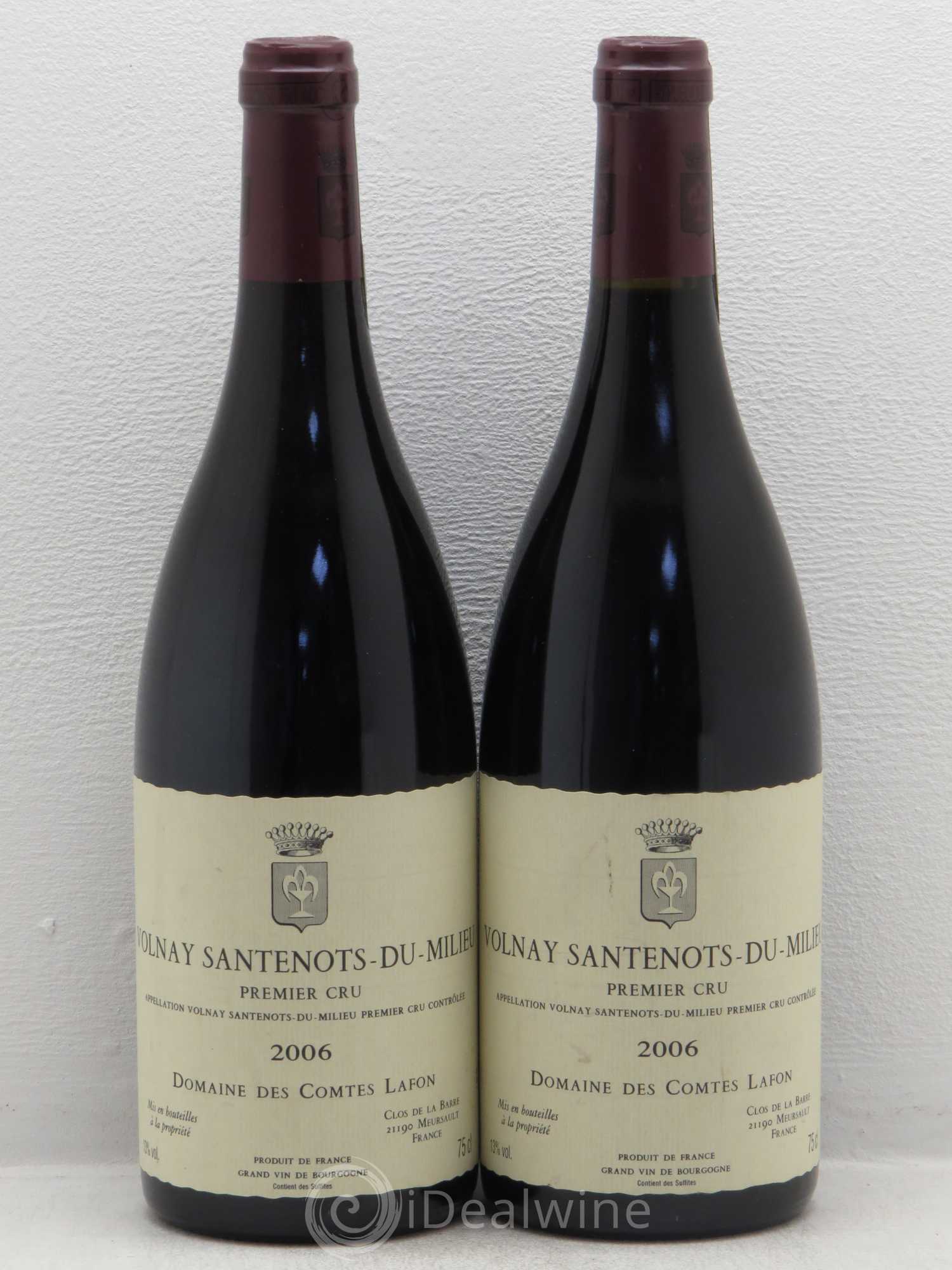 Volnay 1er Cru Santenots du Milieu Comtes Lafon (Domaine des) 2006 - Lot de 2 bouteilles - 0