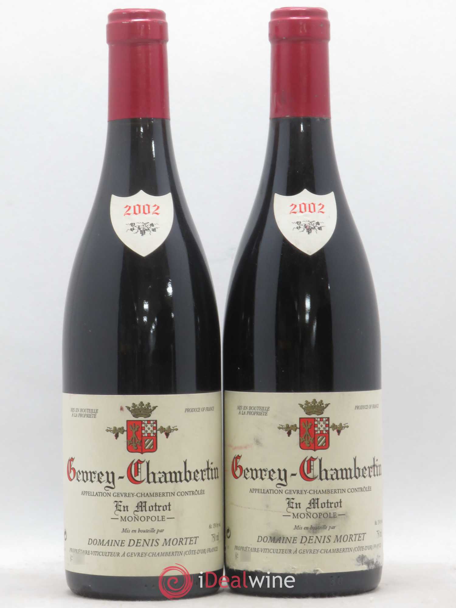 Gevrey-Chambertin En Motrot Denis Mortet (Domaine) 2002 - Lot de 2 bouteilles - 0