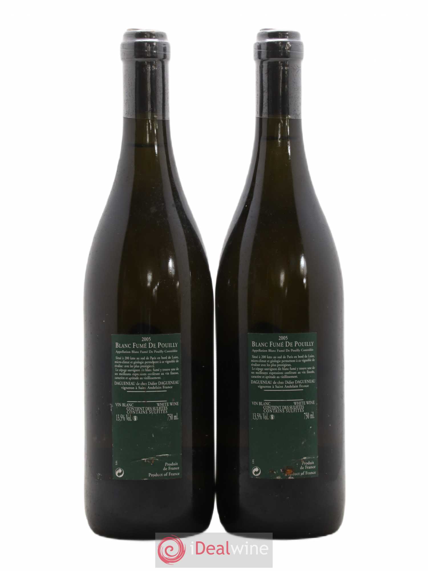 Vin de France (anciennement Pouilly-Fumé) Silex Dagueneau (Domaine Didier - Louis-Benjamin) 2005 - Lot de 2 bouteilles - 1