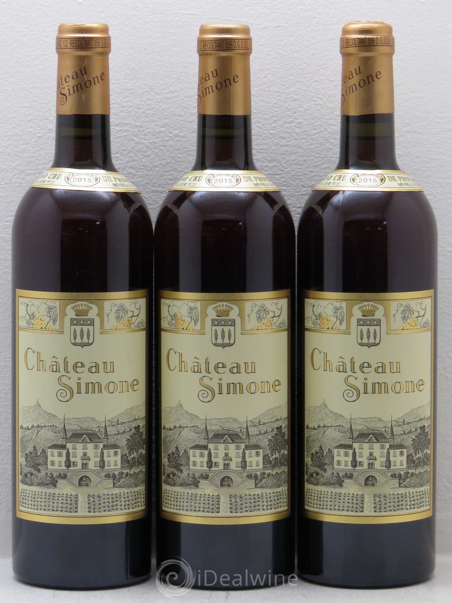 Palette Château Simone Famille Rougier 2015 - Posten von 3 Flaschen - 0