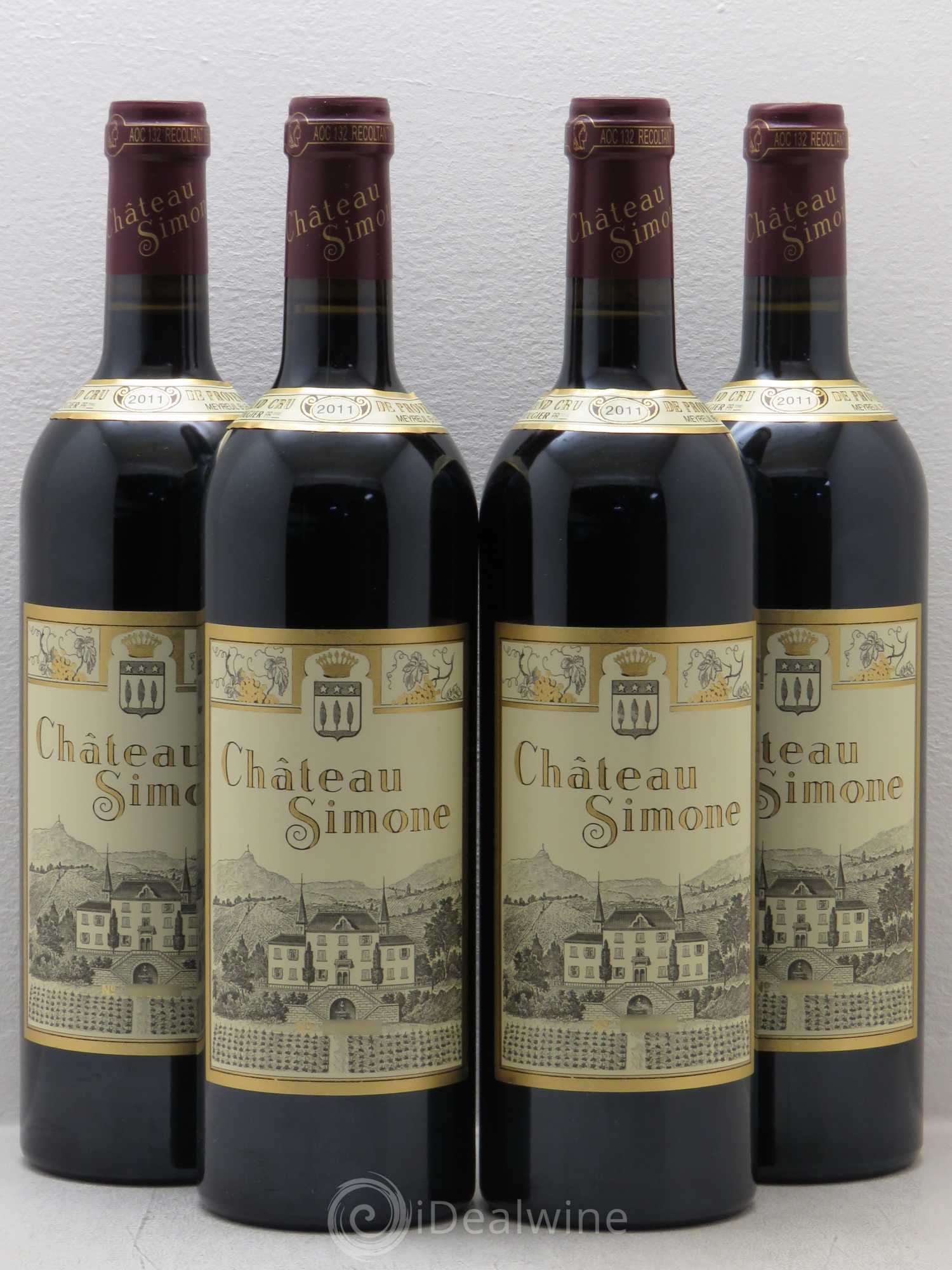 Palette Château Simone Famille Rougier 2011 - Posten von 4 Flaschen - 0