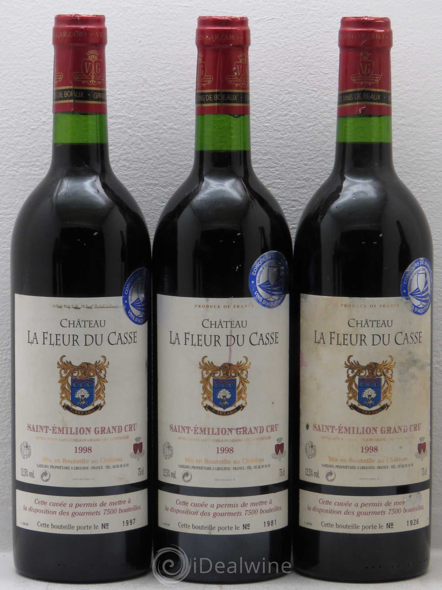 Saint-Émilion Grand Cru La Fleur du Casse 1998 - Posten von 6 Flaschen - 1