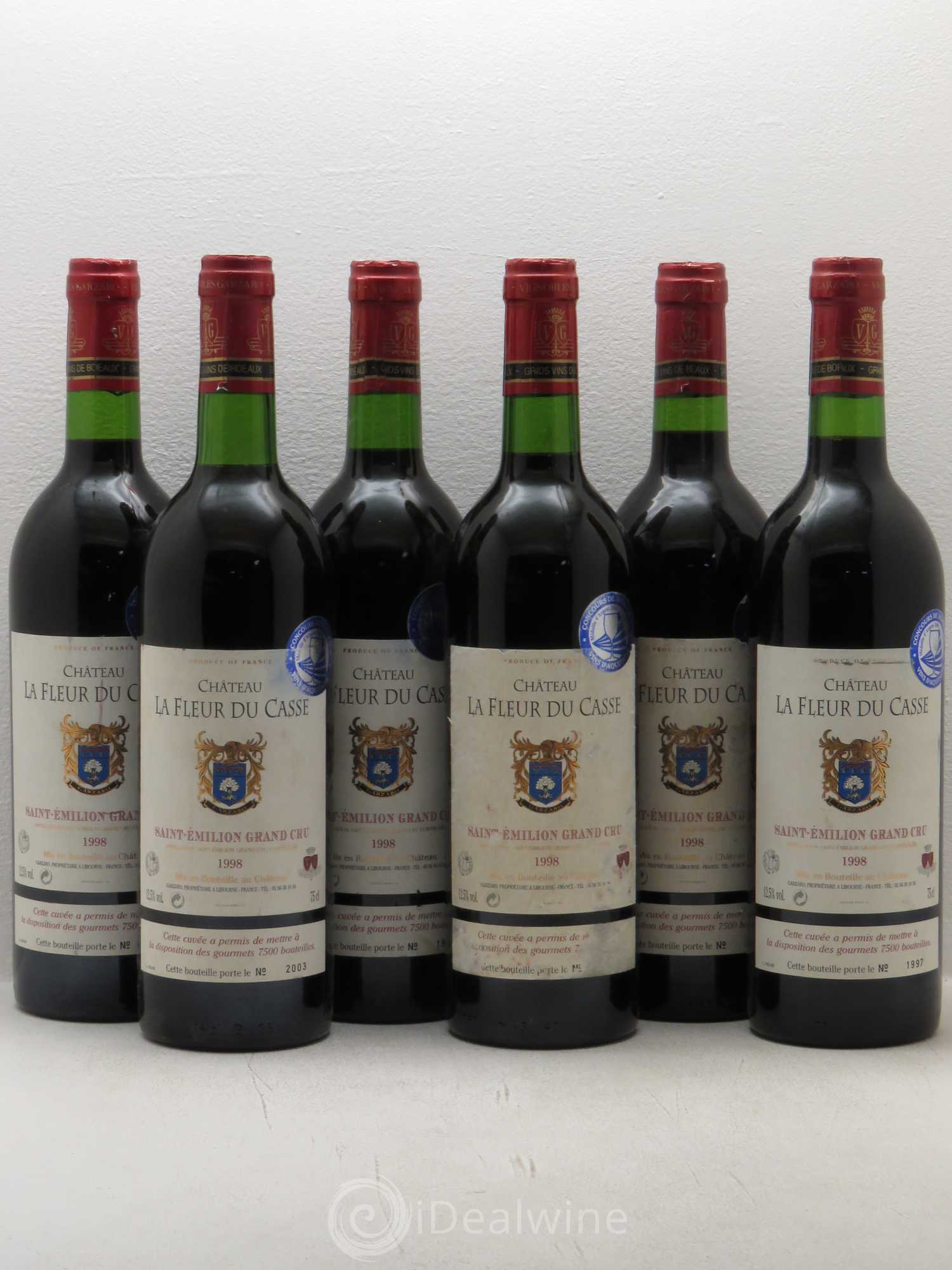 Saint-Émilion Grand Cru La Fleur du Casse 1998 - Posten von 6 Flaschen - 0