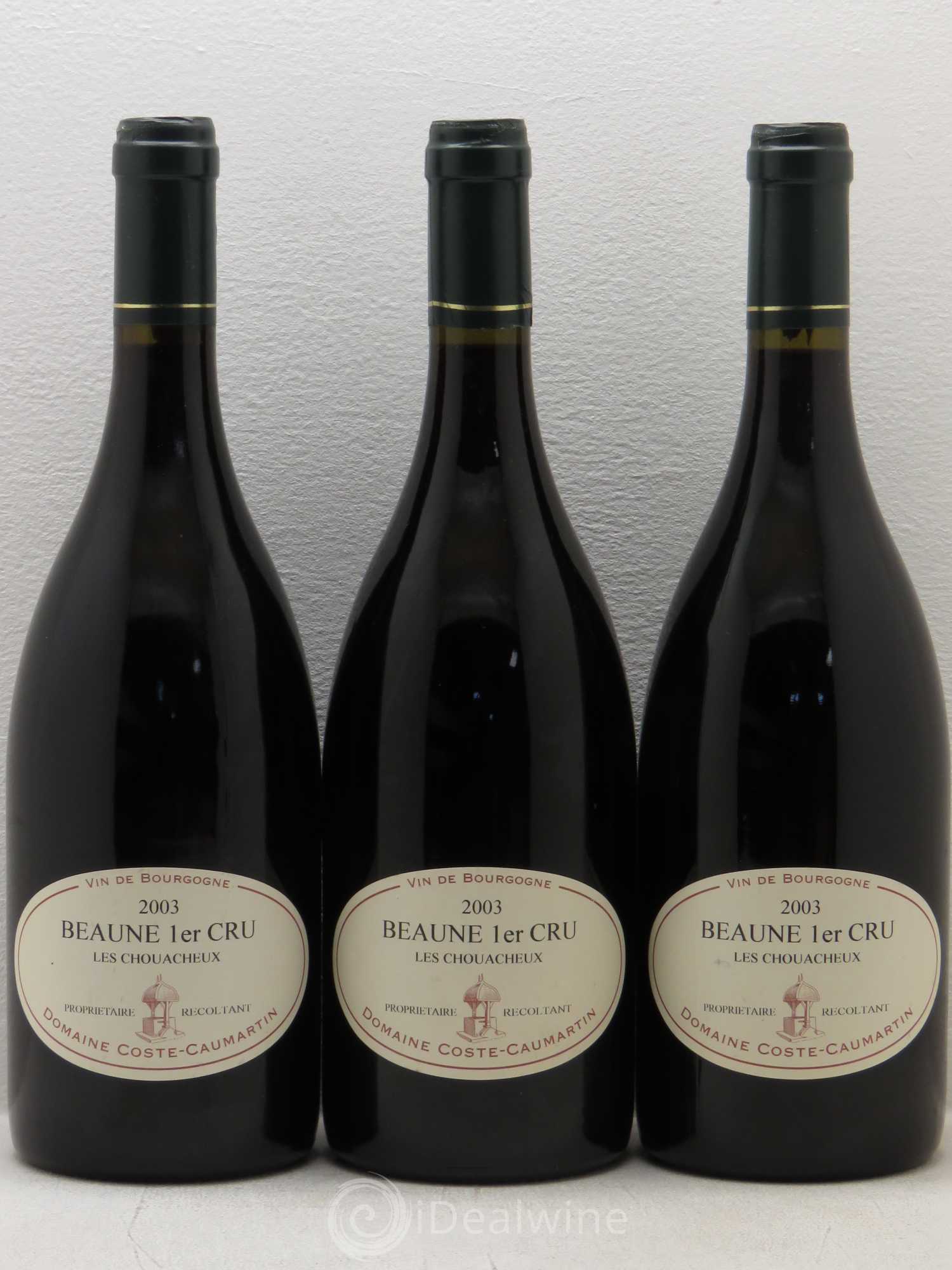 Beaune 1er Cru Les Chouacheux Domaine Coste Caumartin (no reserve) 2003 - Lot of 3 bottles - 0