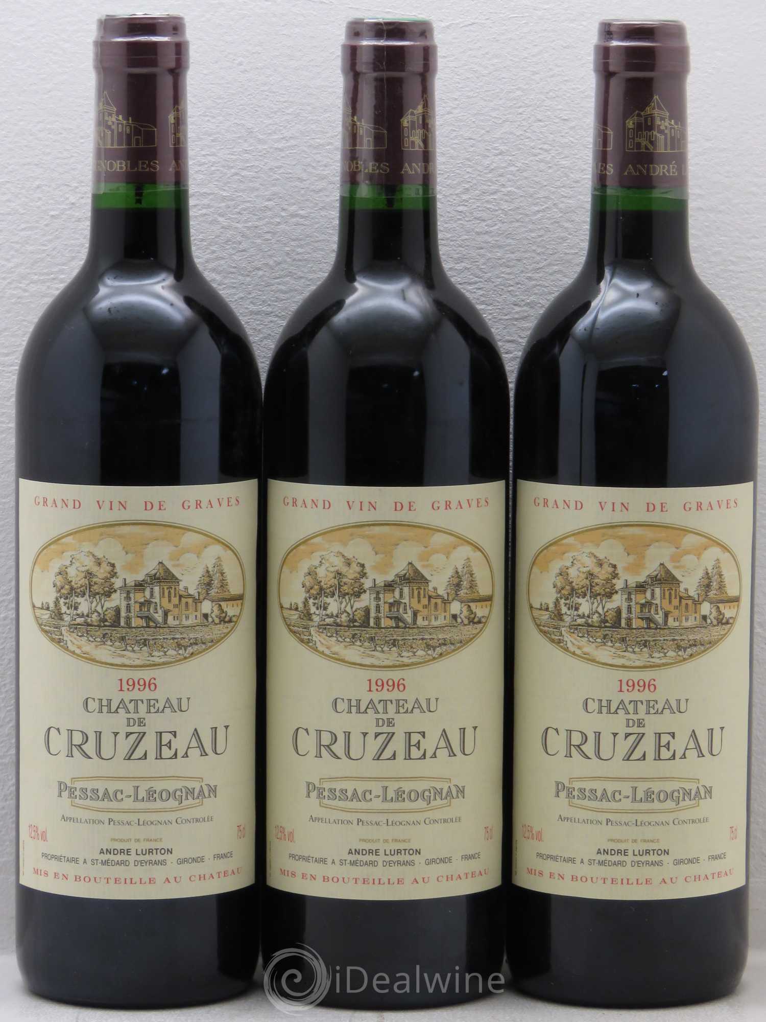 Château de Cruzeau 1996 - Lot de 3 bouteilles - 0