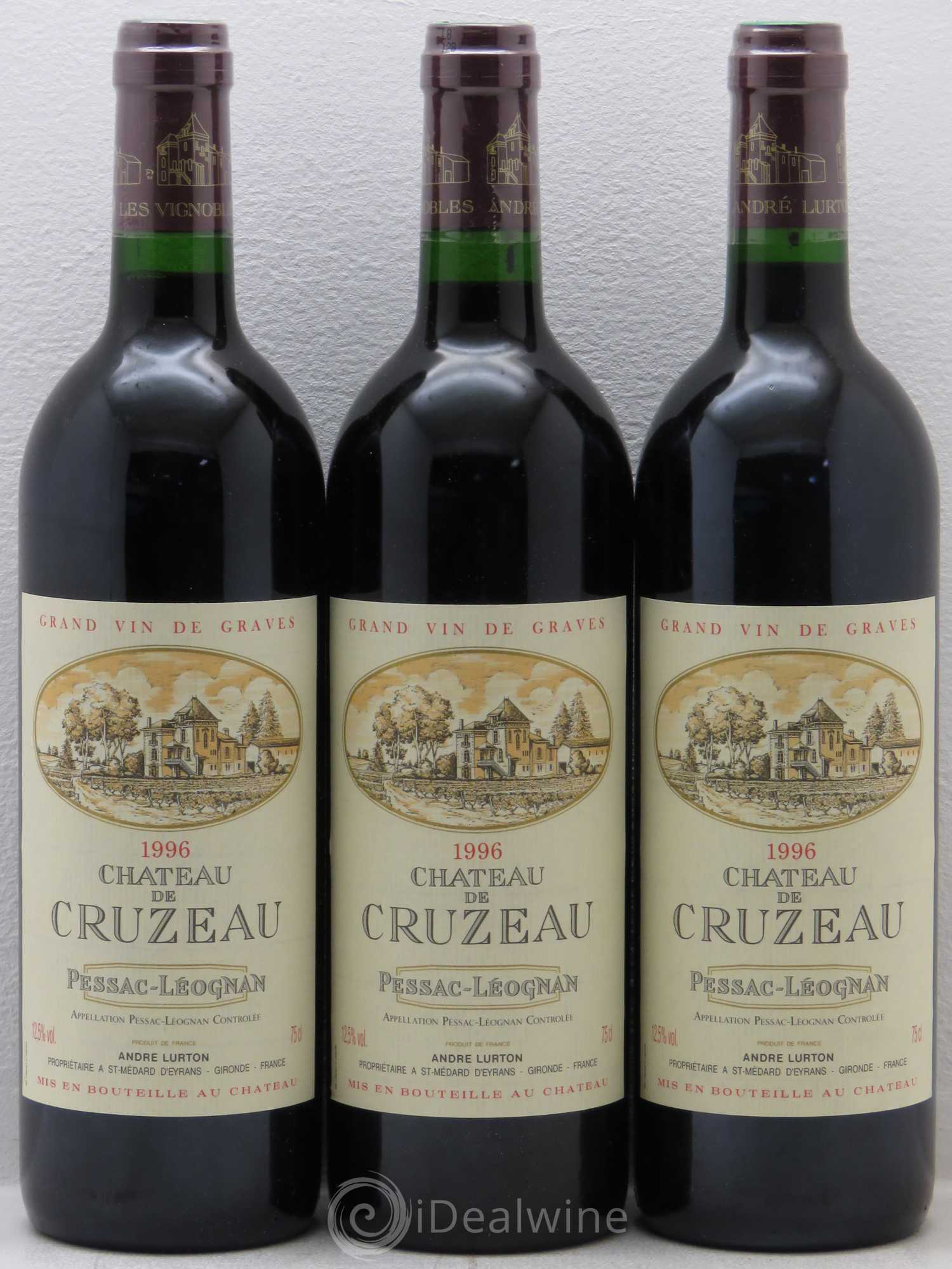 Château de Cruzeau (sans prix de réserve) 1996 - Lot de 3 bouteilles - 0