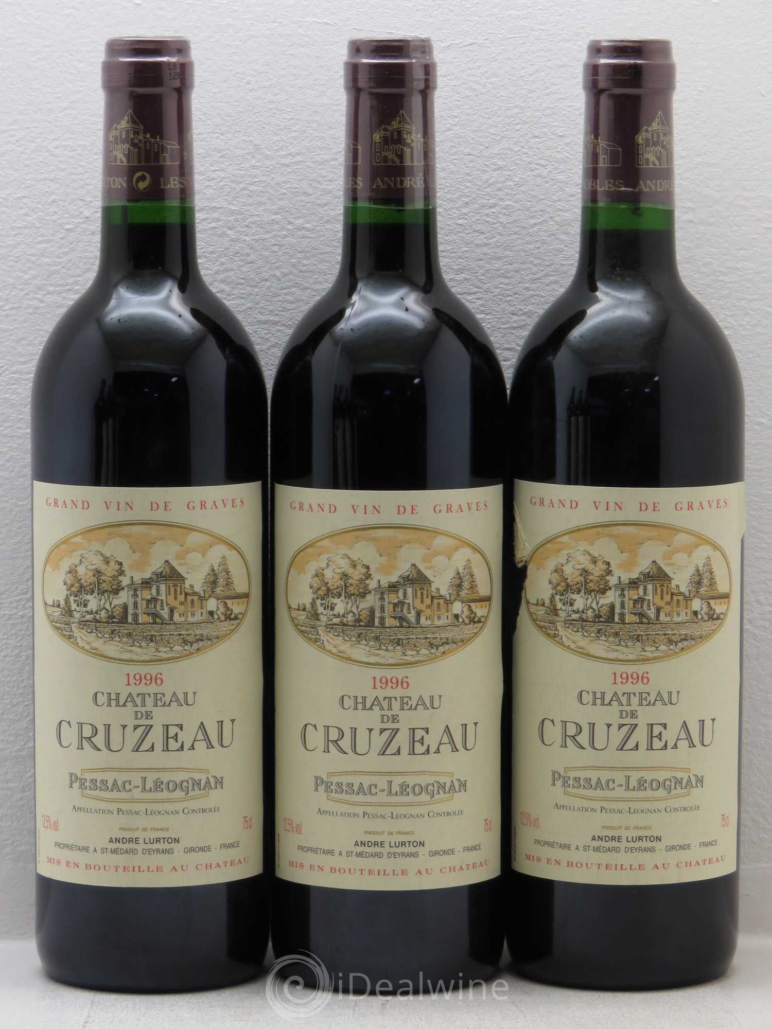 Château de Cruzeau (sans prix de réserve) 1996 - Lot de 6 bouteilles - 1