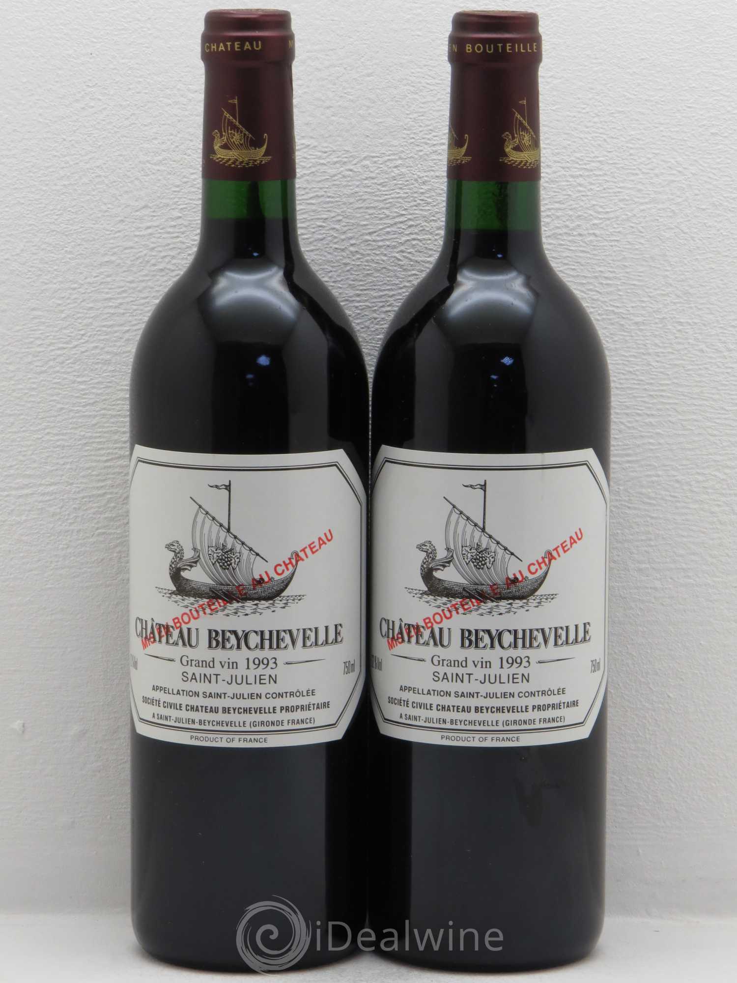 Château Beychevelle 4ème Grand Cru Classé 1993 - Lot de 2 bouteilles - 0