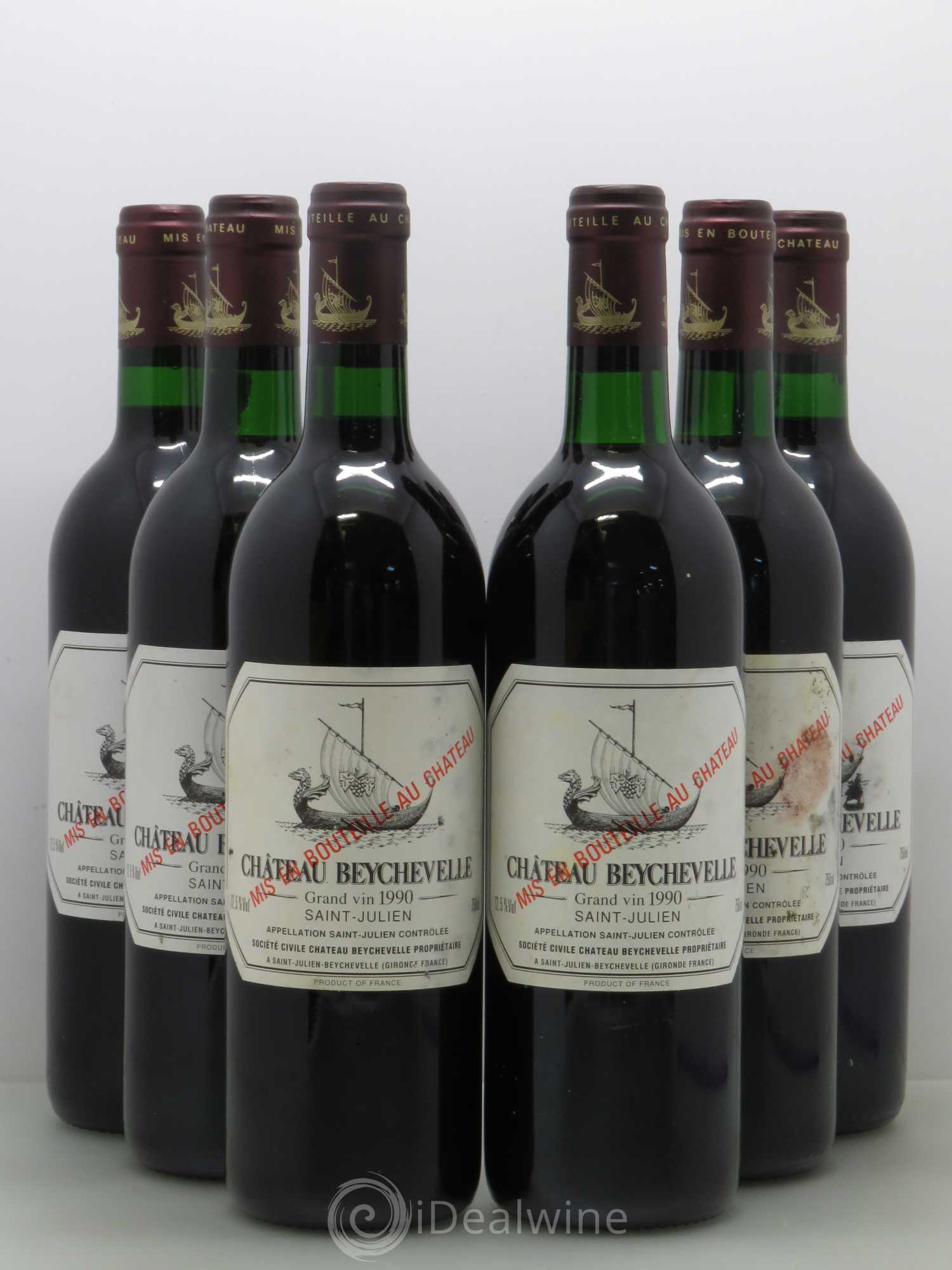 Château Beychevelle 4ème Grand Cru Classé 1990 - Lot de 6 bouteilles - 0