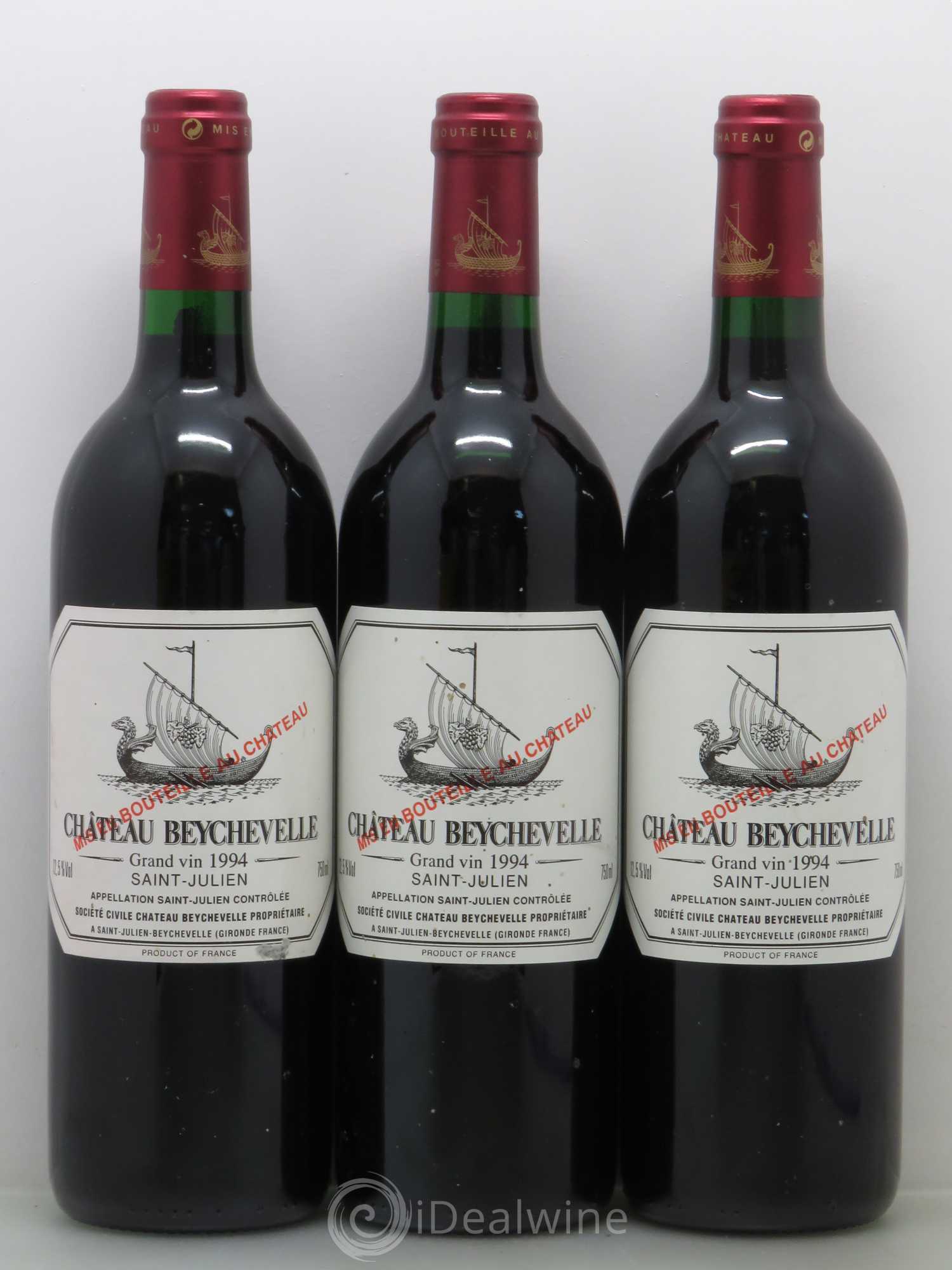 Château Beychevelle 4ème Grand Cru Classé 1994 - Lot de 3 bouteilles - 0