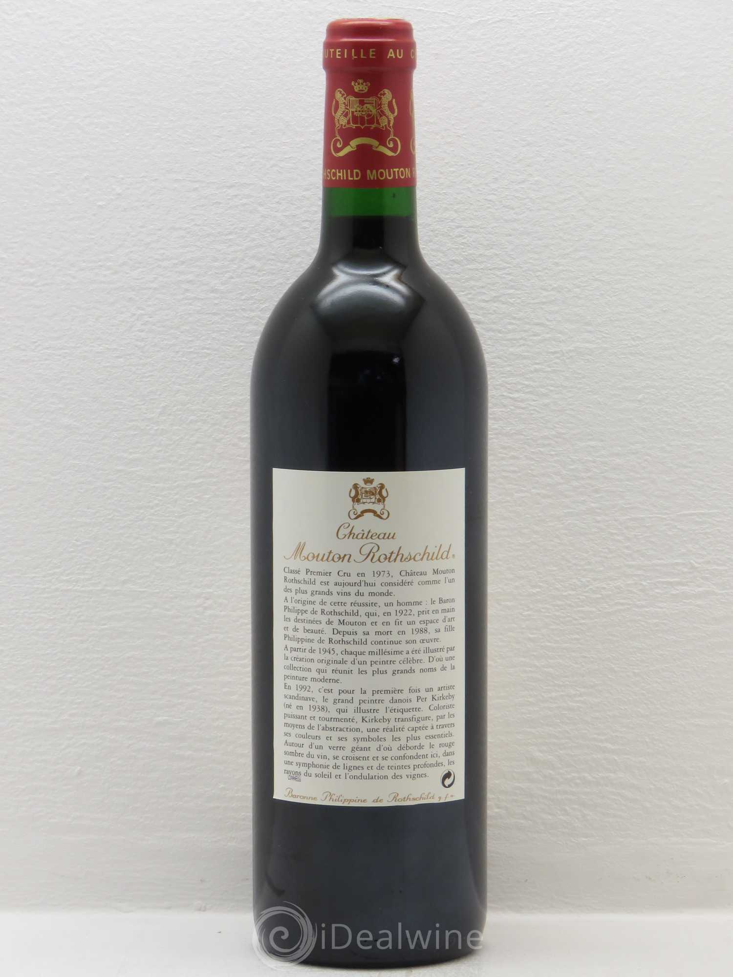 Château Mouton Rothschild 1er Grand Cru Classé 1992 - Lot de 1 bouteille - 1