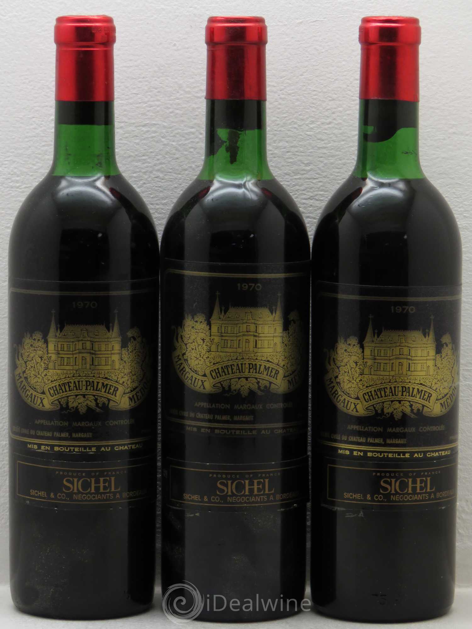 Château Palmer 3ème Grand Cru Classé 1970 - Lot de 3 bouteilles - 0