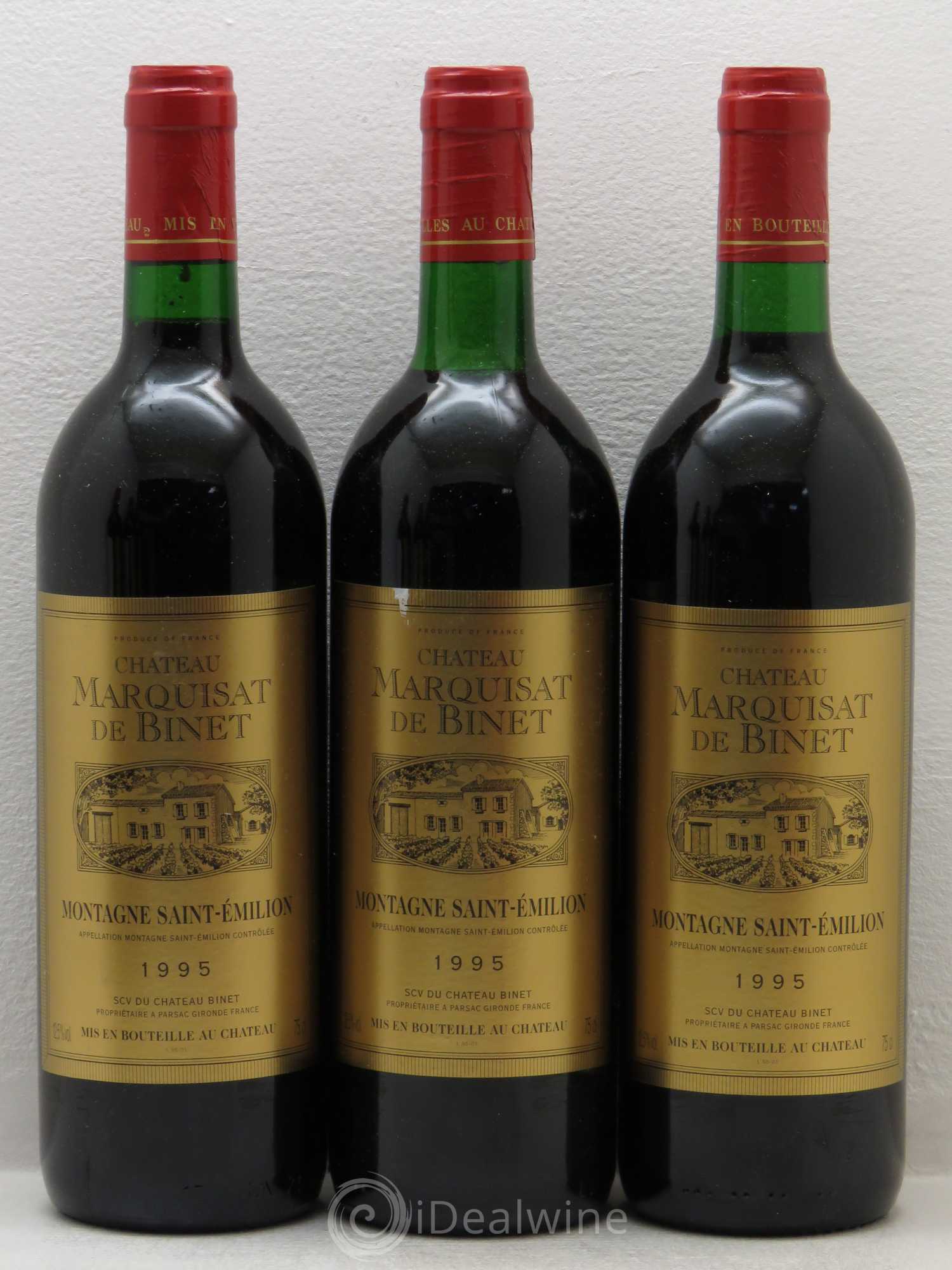 Divers Montagne St Emilion Château Marquisat de Binet (sans prix de réserve) 1995 - Posten von 6 Flaschen - 1