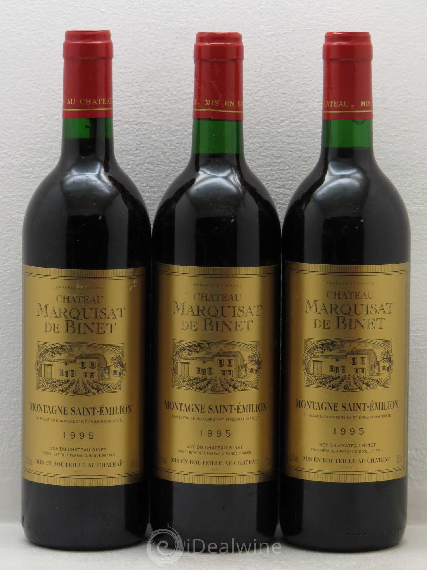Divers Montagne St Emilion Château Marquisat de Binet (sans prix de réserve) 1995 - Posten von 6 Flaschen - 2