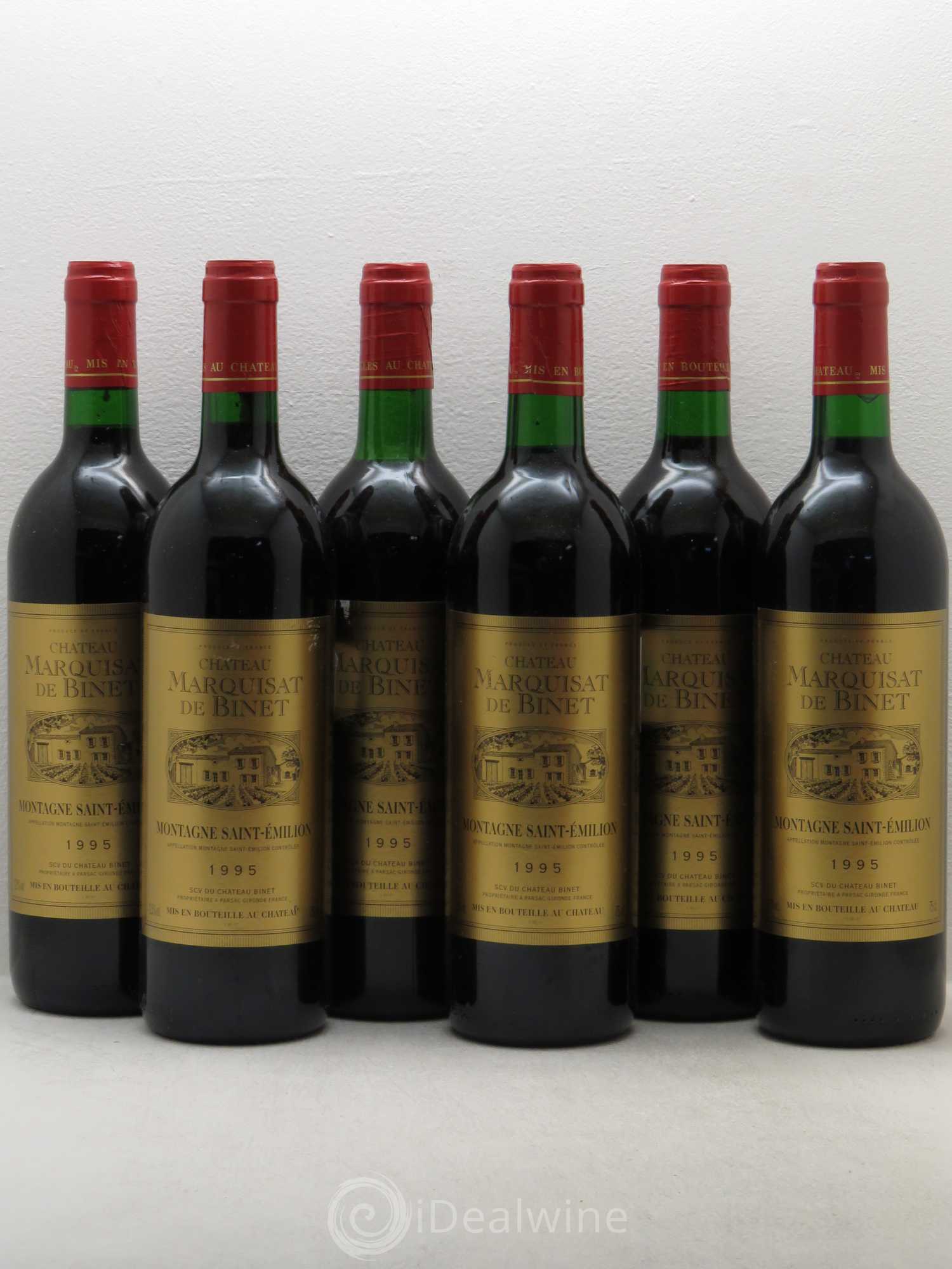 Divers Montagne St Emilion Château Marquisat de Binet (sans prix de réserve) 1995 - Posten von 6 Flaschen - 0