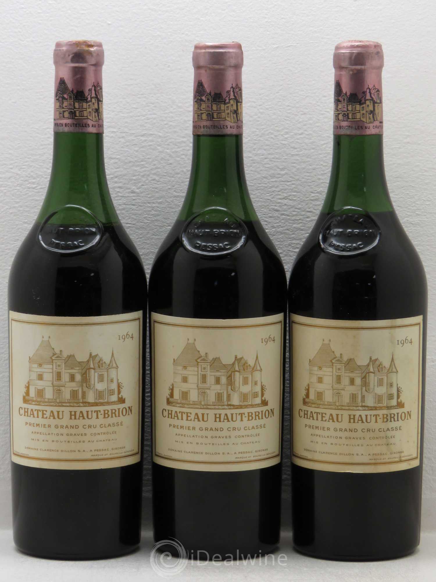 Château Haut Brion 1er Grand Cru Classé 1964 - Lot de 3 bouteilles - 0