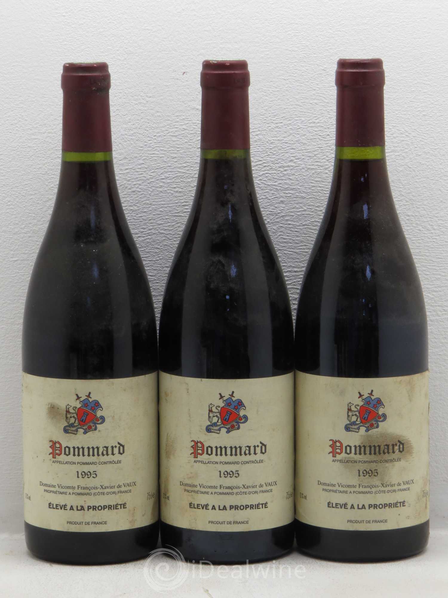 Pommard Domaine Vicomte François-Xavier de Vaux 1995 - Posten von 6 Flaschen - 1