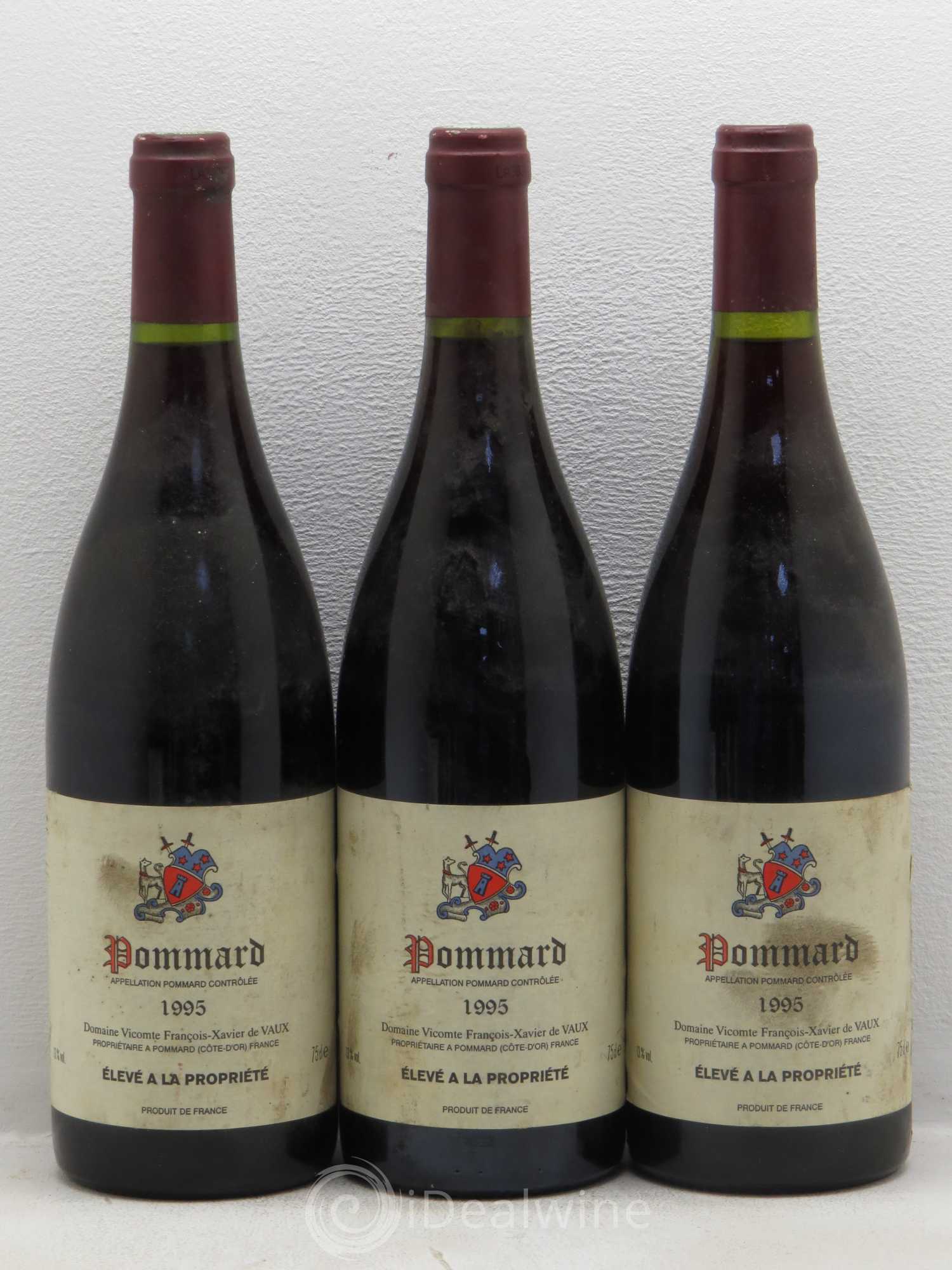Pommard Domaine Vicomte François-Xavier de Vaux 1995 - Posten von 6 Flaschen - 2