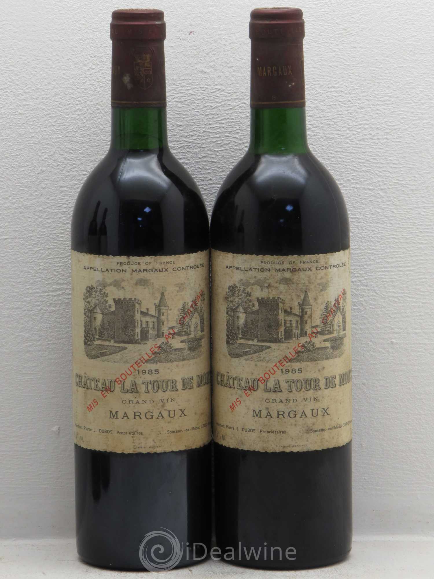Château la Tour de Mons Cru Bourgeois 1985 - Lot de 4 bouteilles - 1