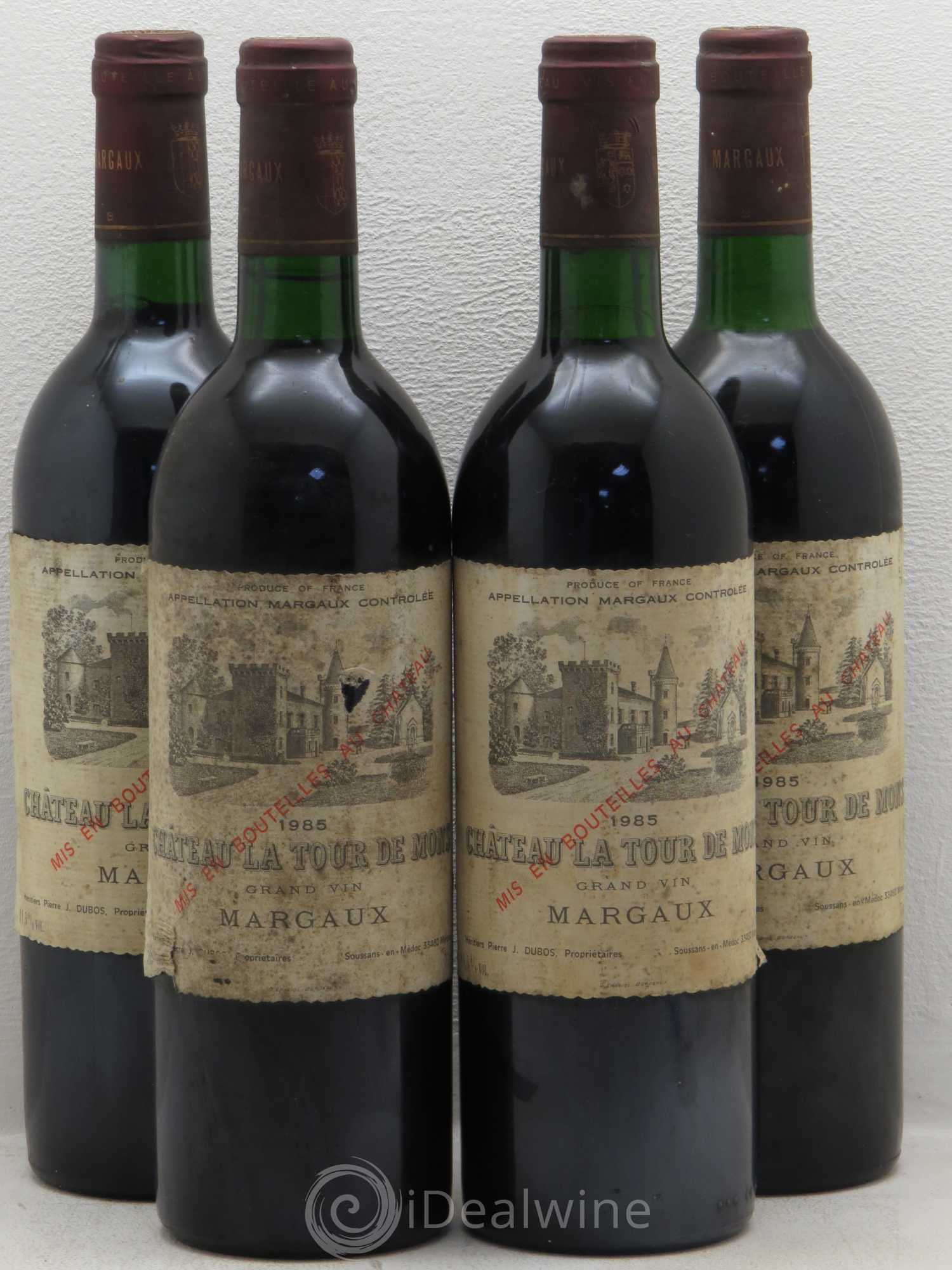 Château la Tour de Mons Cru Bourgeois 1985 - Lot de 4 bouteilles - 0