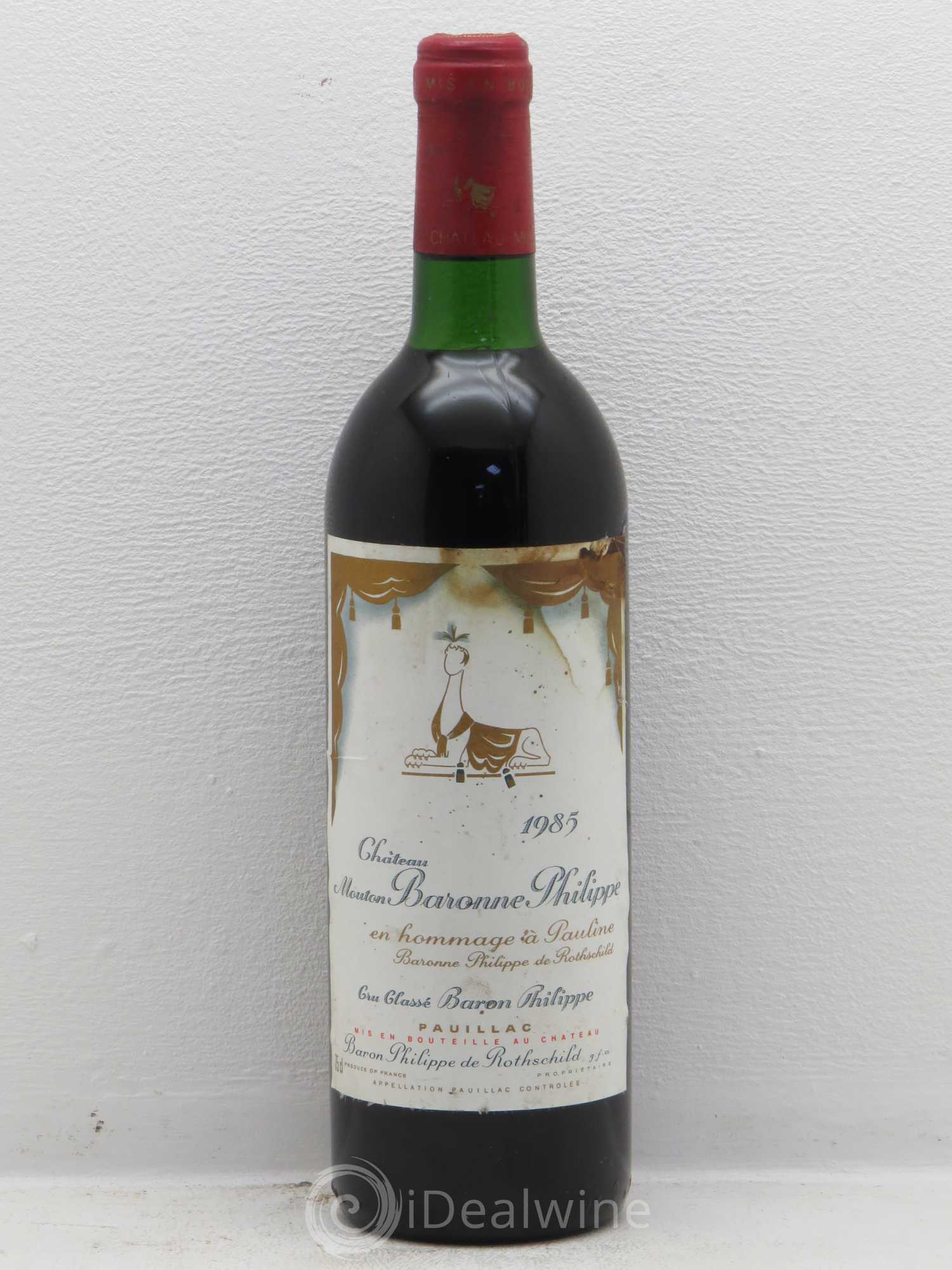 Château d' Armailhac - Mouton Baron(ne) Philippe 5ème Grand Cru Classé 1985 - Lot de 1 bouteille - 0