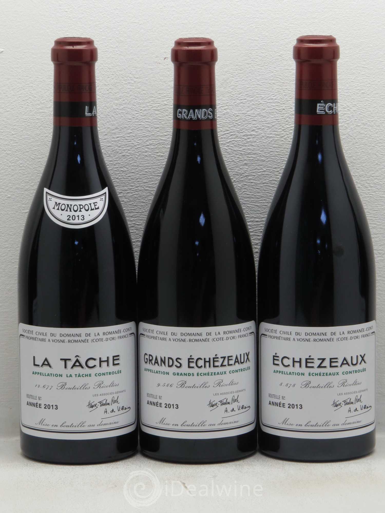 Assortiment 2013 du Domaine de la Romanée-Conti Domaine de la Romanée-Conti 5 bouteilles 1 Echezeaux 1 Grand Echezeaux 1 Richebourg 1 Romanée Saint Vivant 1 La Tâche 2013 - Posten von 1 Flasche - 1
