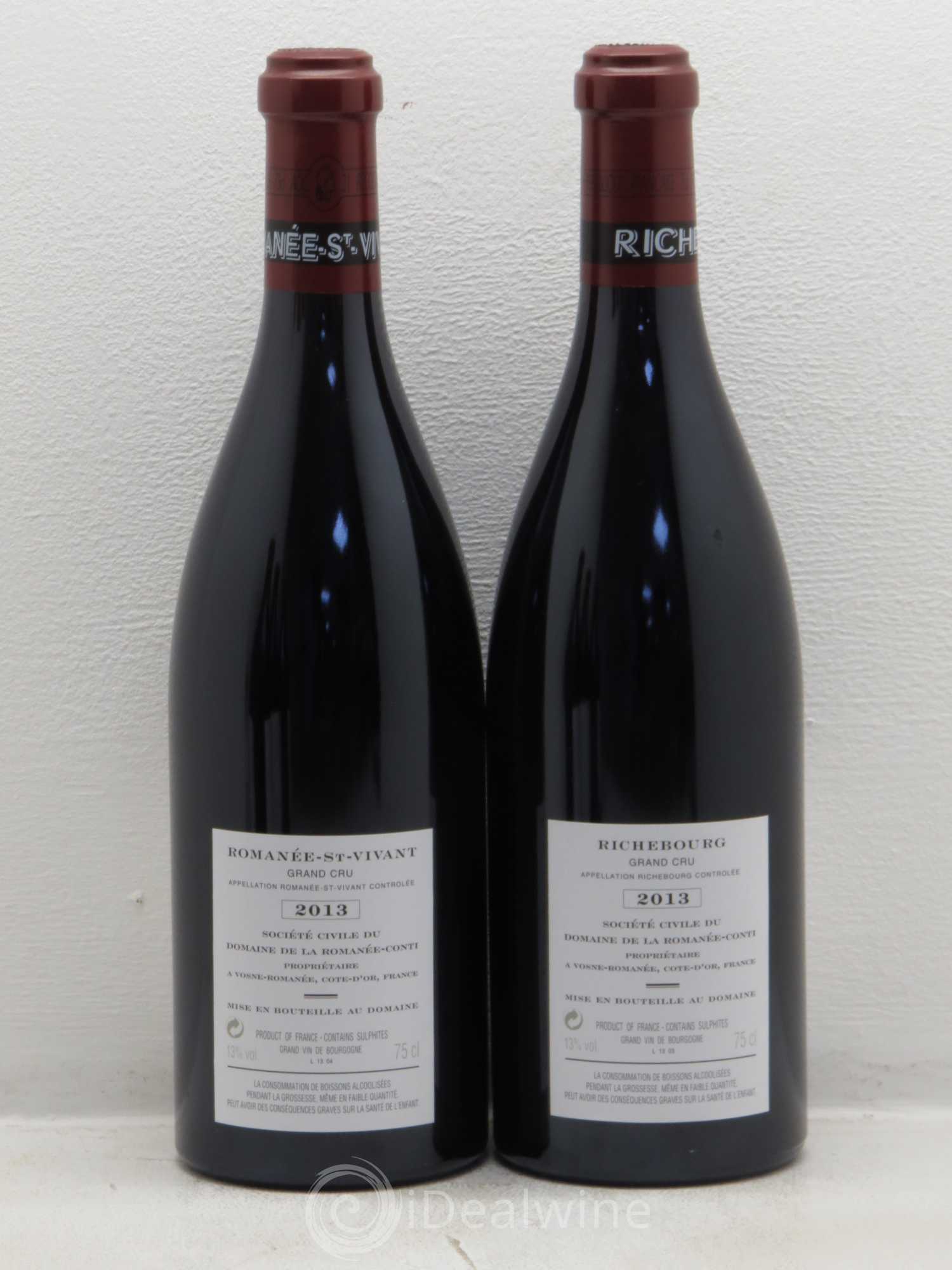 Assortiment 2013 du Domaine de la Romanée-Conti Domaine de la Romanée-Conti 5 bouteilles 1 Echezeaux 1 Grand Echezeaux 1 Richebourg 1 Romanée Saint Vivant 1 La Tâche 2013 - Posten von 1 Flasche - 4