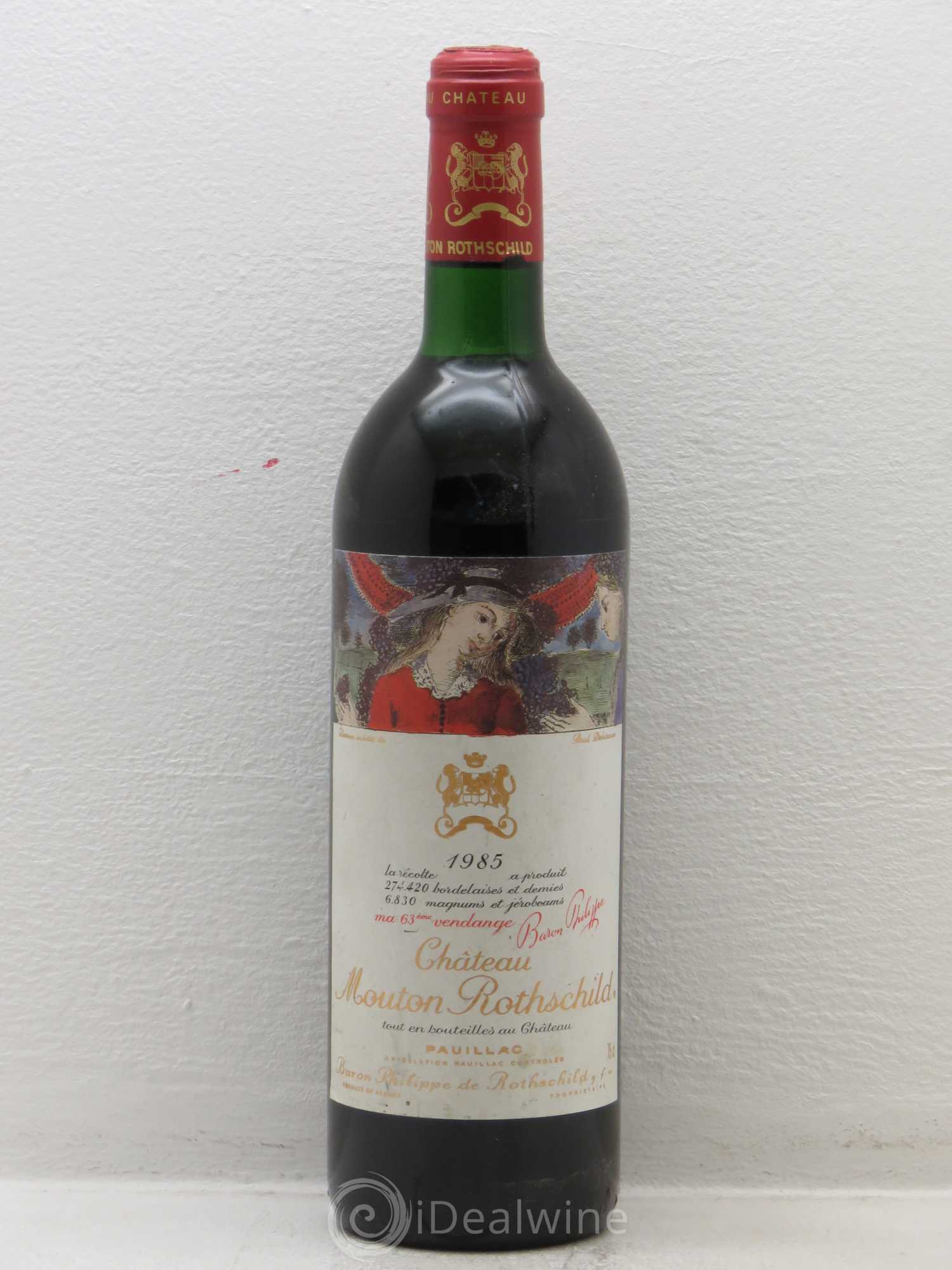Château Mouton Rothschild 1er Grand Cru Classé (sans prix de réserve) 1985 - Lot de 1 bouteille - 0