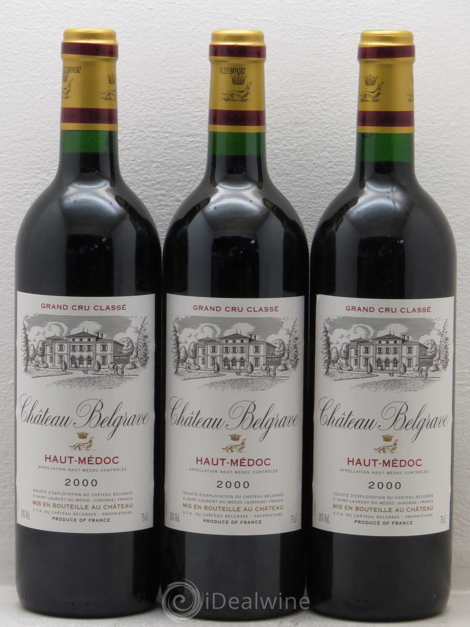 Château Belgrave 5ème Grand Cru Classé  (sans prix de réserve) 2000 - Lot de 6 bouteilles - 1