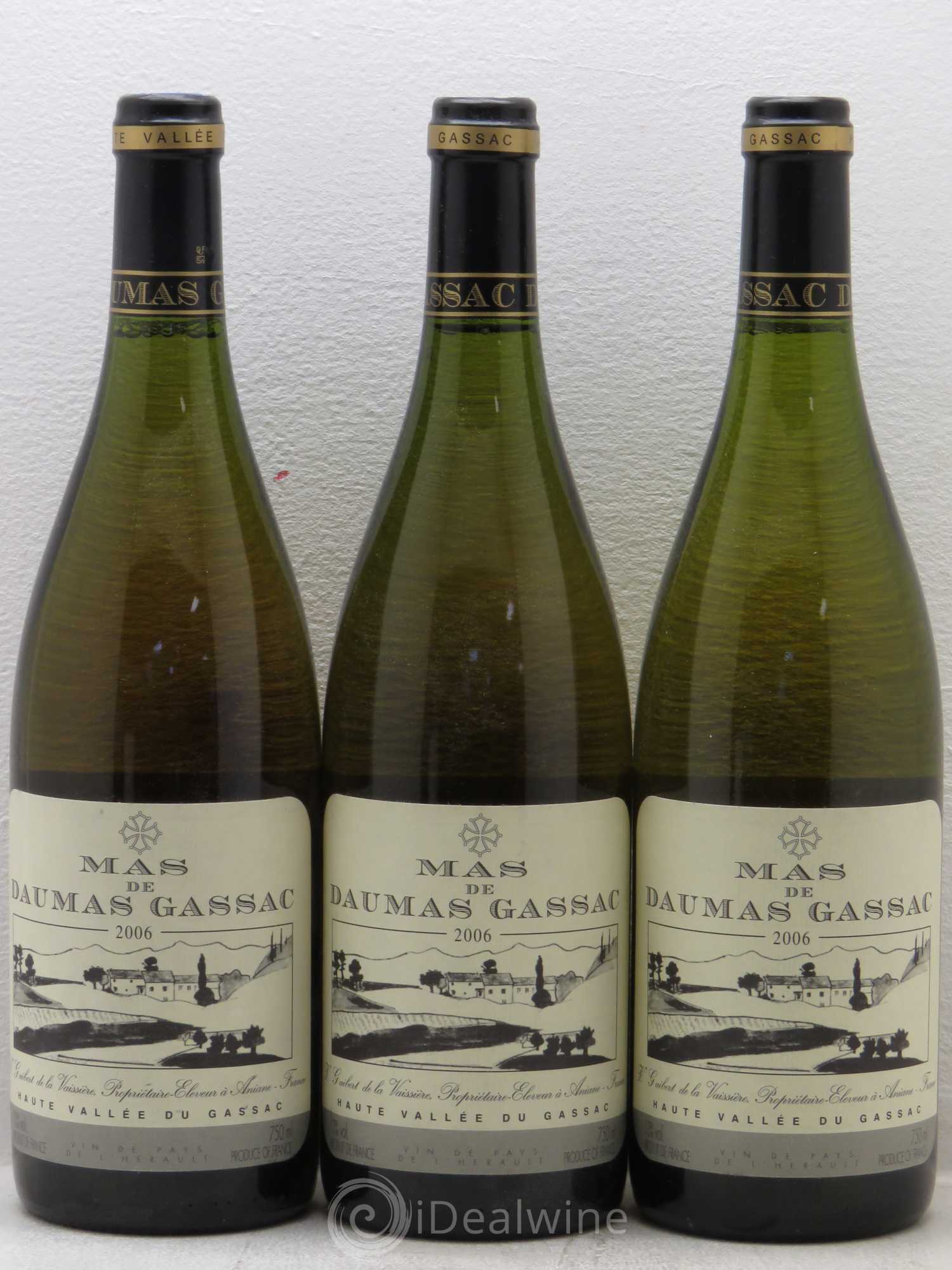 Saint-Guilhem-le-Désert - Cité d'Aniane Mas Daumas Gassac Famille Guibert de La Vaissière (sans prix de réserve) 2006 - Lot de 3 bouteilles - 0