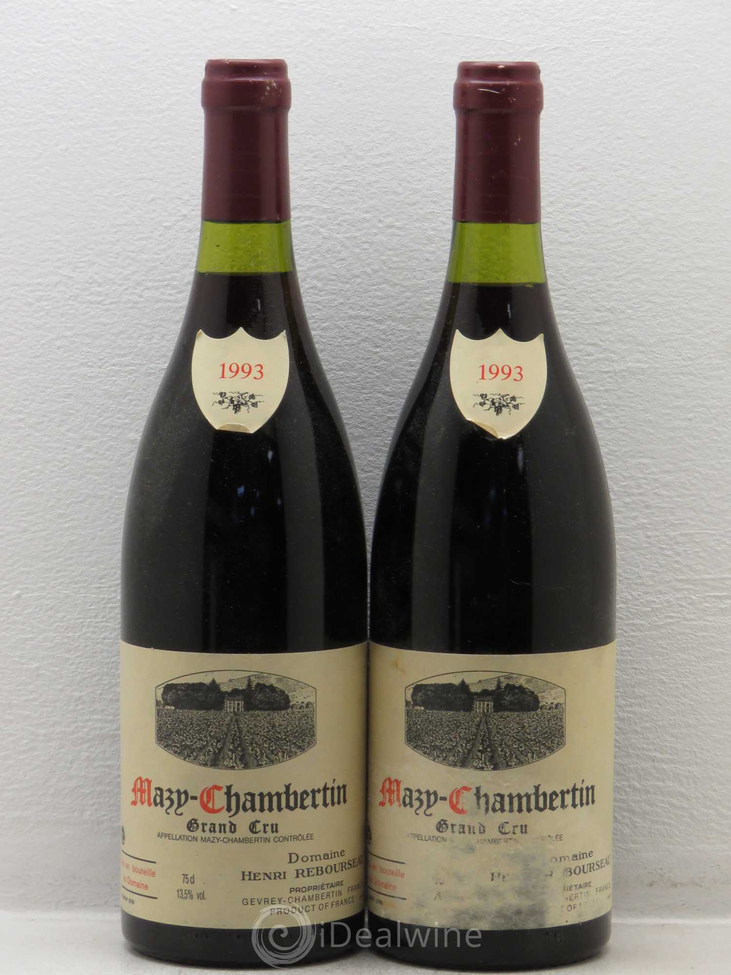 Mazis-Chambertin Grand Cru Henri Rebourseau (sans prix de réserve) 1993 - Lot de 2 bouteilles - 0