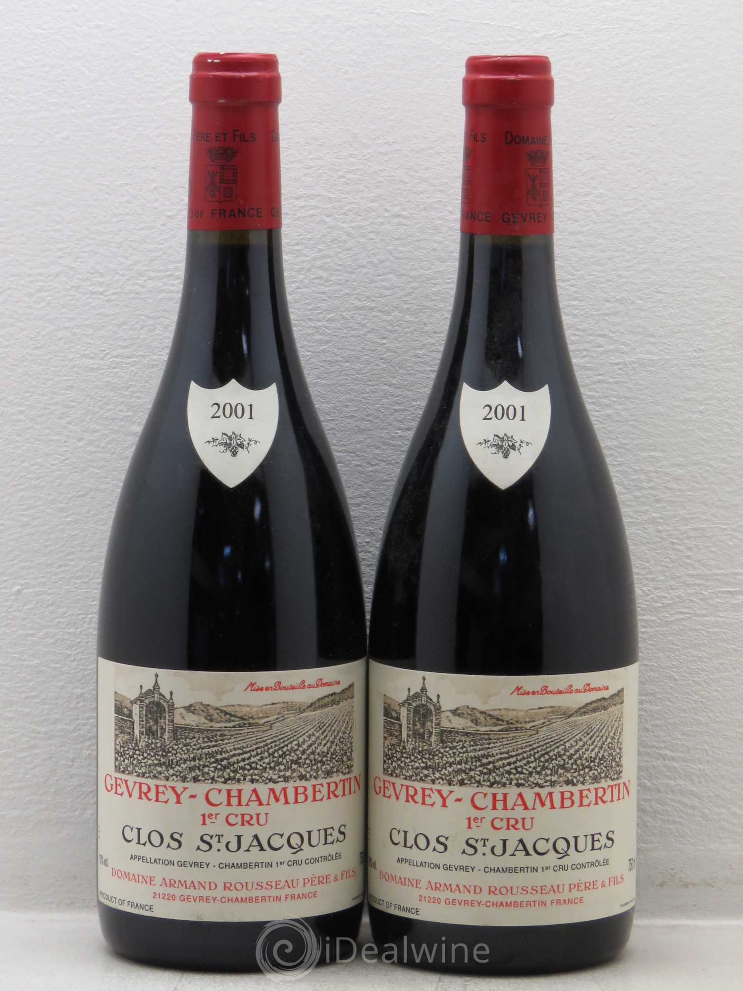 Gevrey-Chambertin 1er Cru Clos St Jacques Armand Rousseau 2001 - Lot de 2 bouteilles - 0