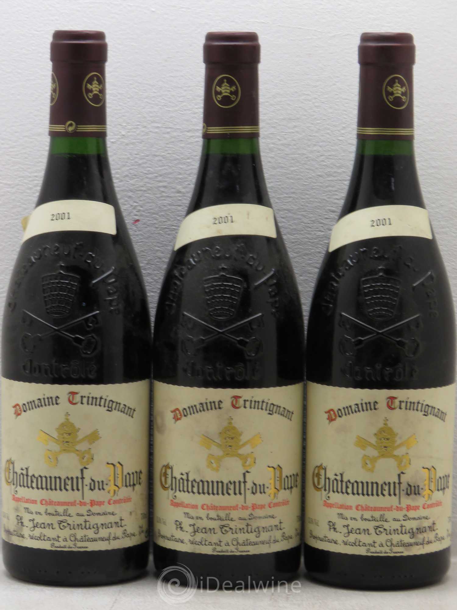 Châteauneuf-du-Pape J.Trintignant (sans prix de réserve) 2001 - Posten von 6 Flaschen - 2