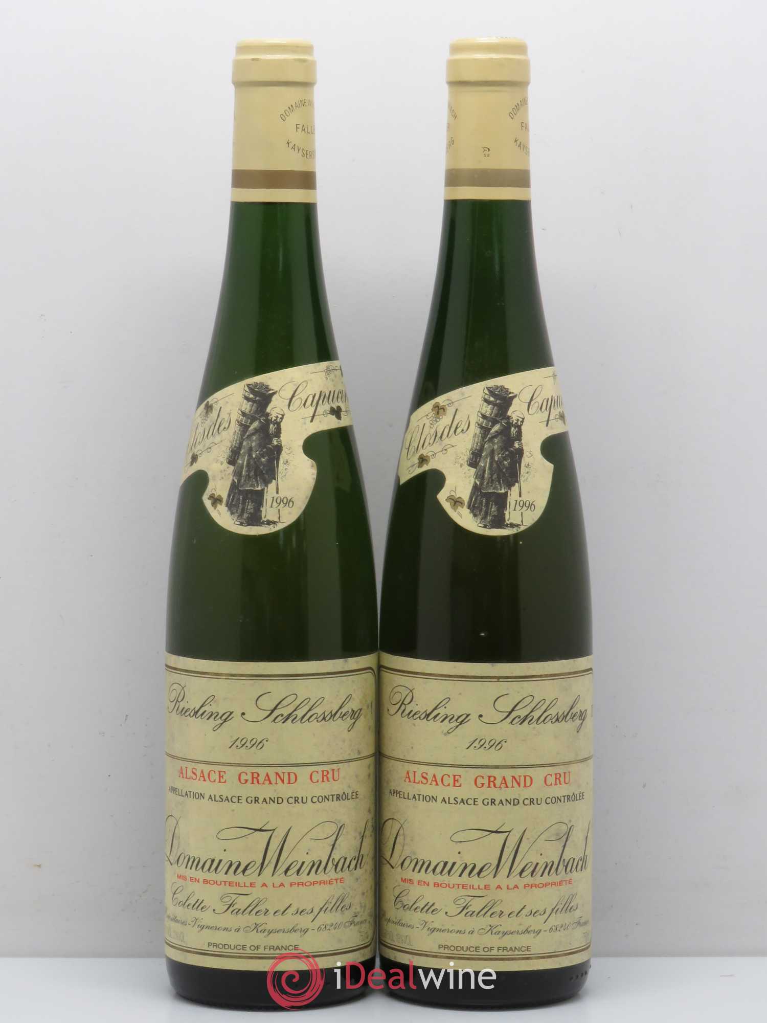 Alsace Grand Cru Schlossberg Riesling Weinbach (Domaine) 1996 - Lot de 2 bouteilles - 0