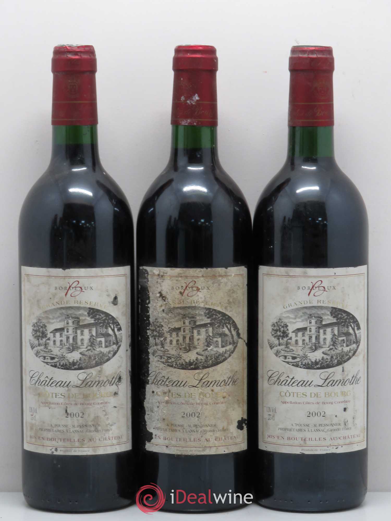 Bordeaux Château Lamothe Cotes de Bourg (sans prix de réserve) 2002 - Lot de 6 bouteilles - 2