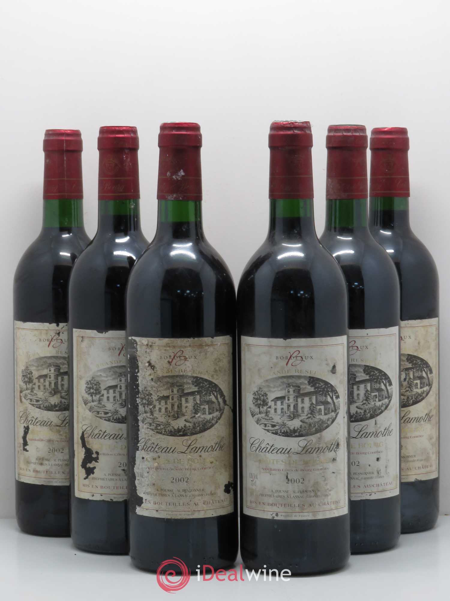 Bordeaux Château Lamothe Cotes de Bourg (sans prix de réserve) 2002 - Lot de 6 bouteilles - 0