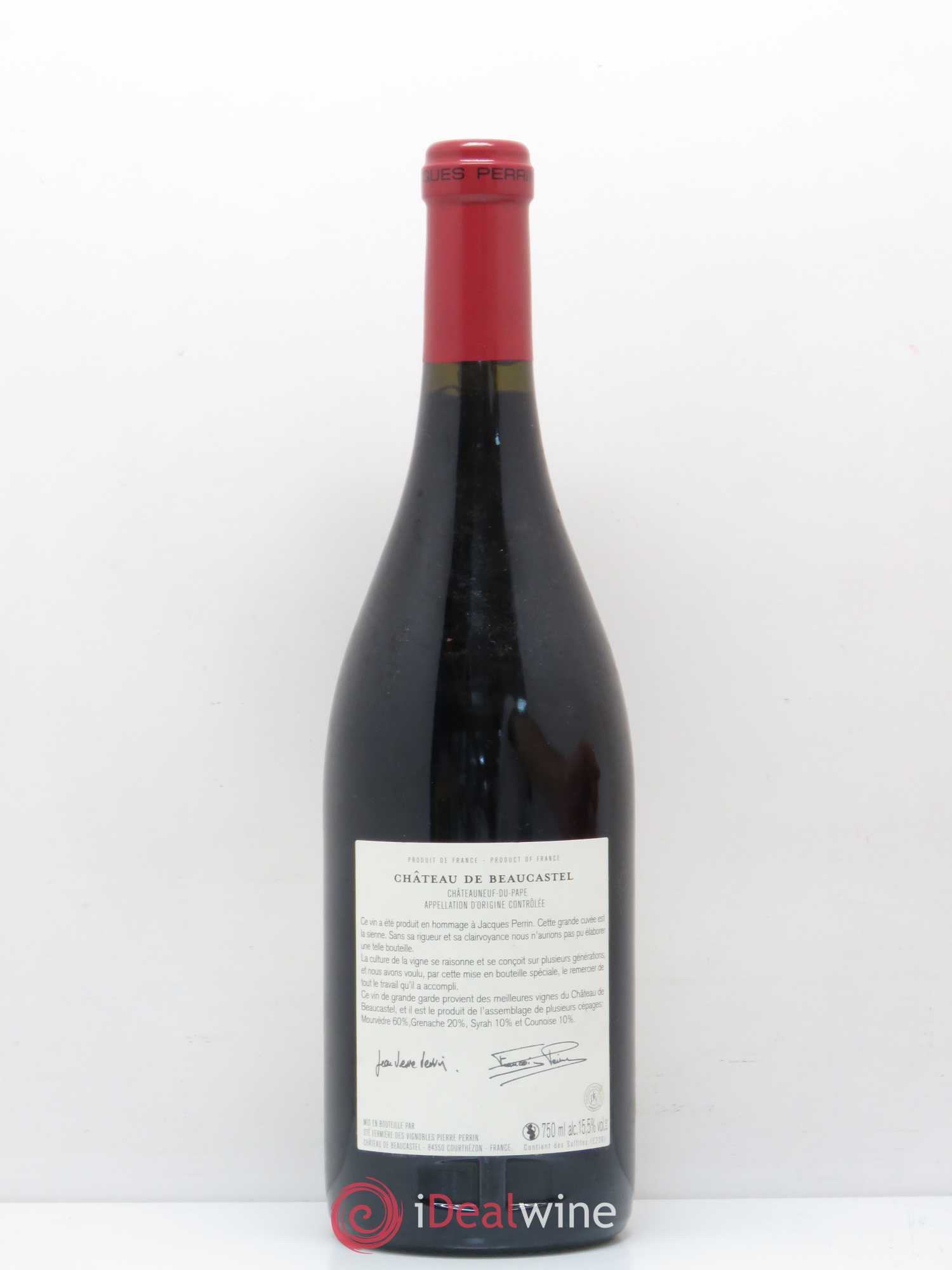 Châteauneuf-du-Pape Château de Beaucastel Hommage à Jacques Perrin Famille Perrin 2012 - Lot de 1 bouteille - 1