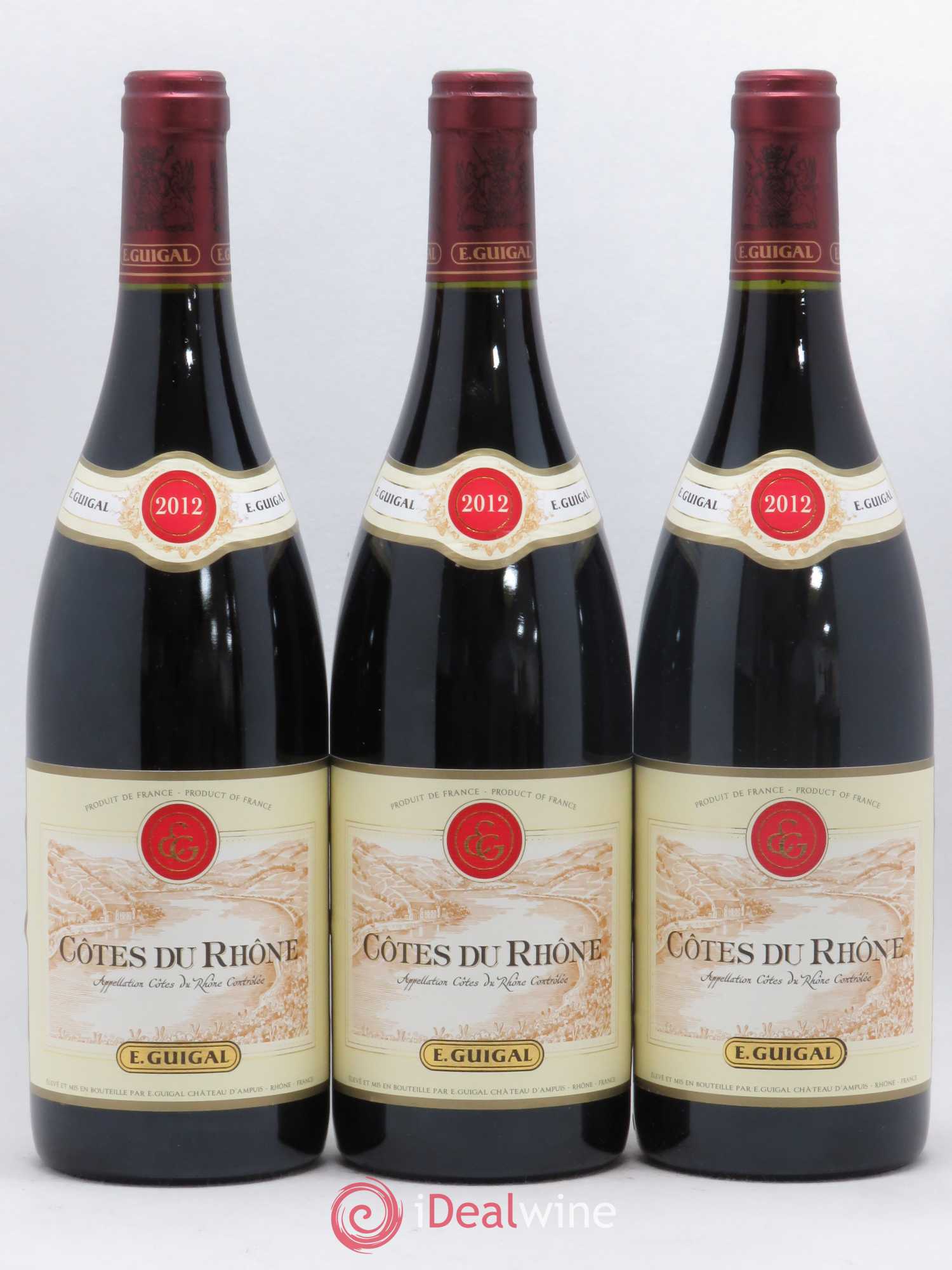 Côtes-du-Rhône Guigal (sans prix de réserve) 2012 - Lot de 3 bouteilles - 0